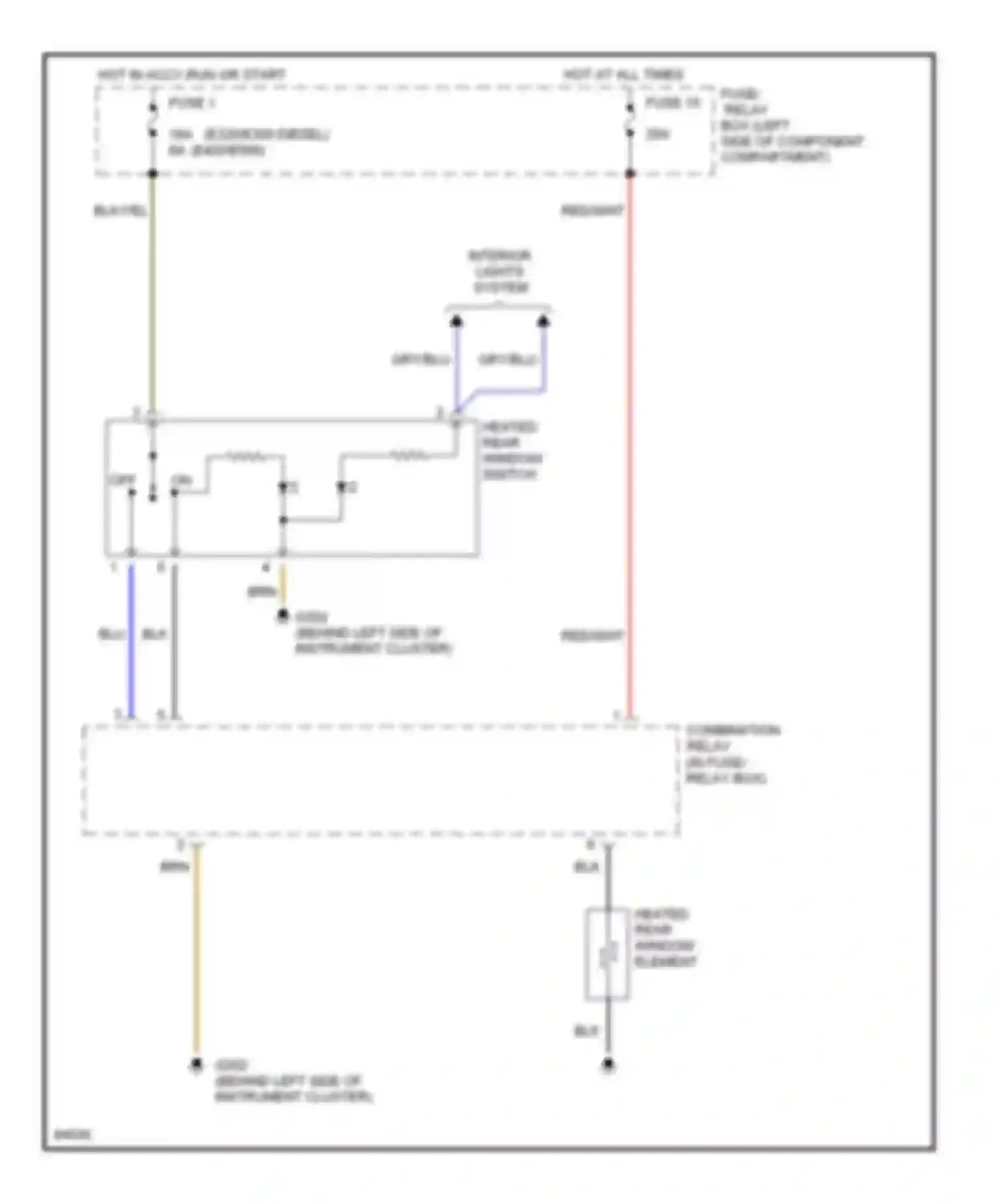 E-class Mercedes-Benz W124/S124/C124/A124 (1992-1997): Defogger circuit