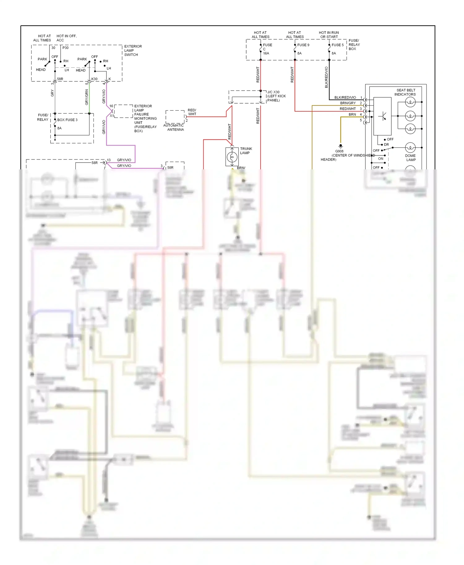Wiring diagram cf control module for Mercedes-Benz E-class W124/S124/C124/A124 (1992-1997) (1 of 2)