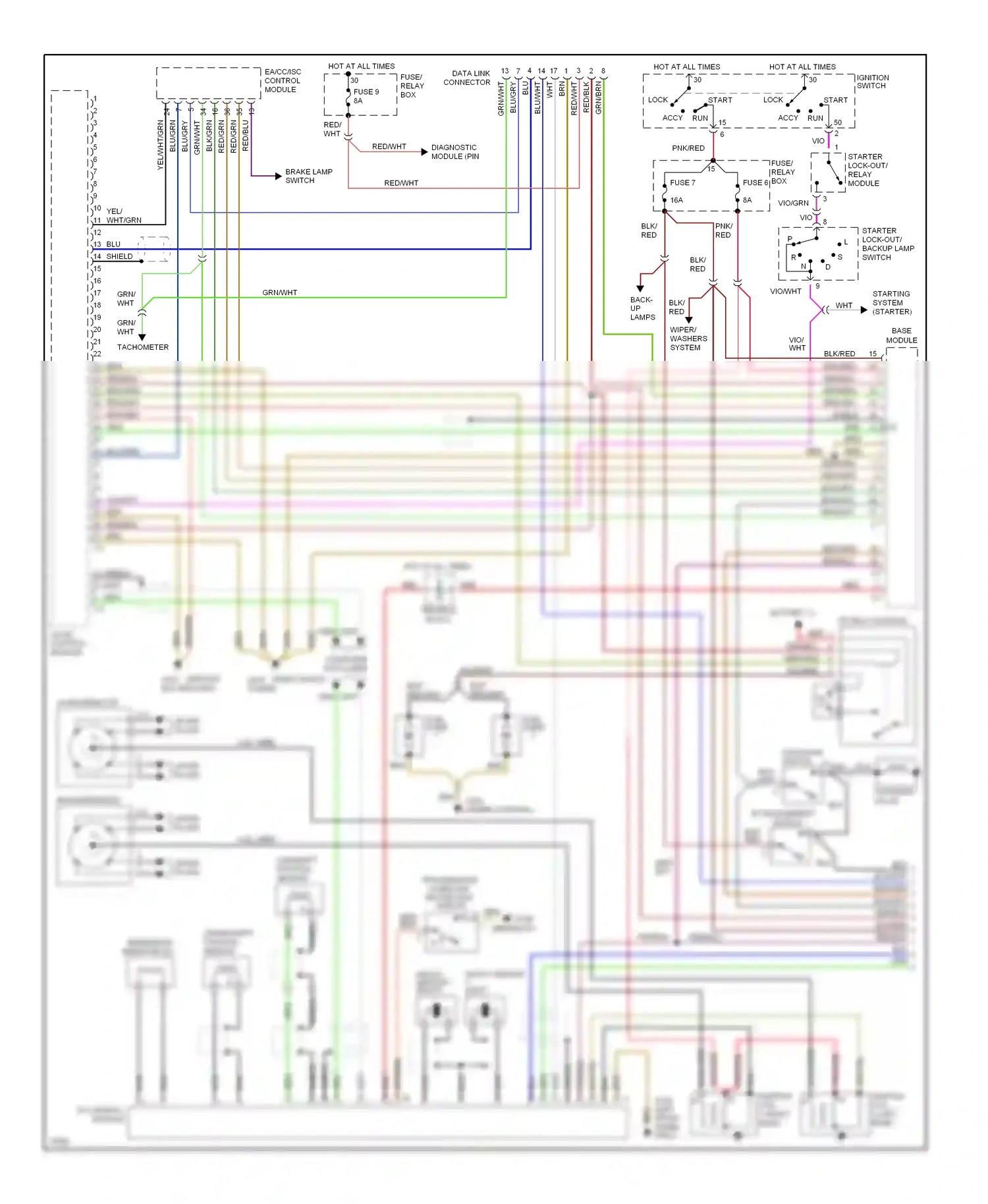 Wiring diagram ea/cc/isc control module for Mercedes-Benz E-class W124/S124/C124/A124 (1992-1997) (1 of 1)