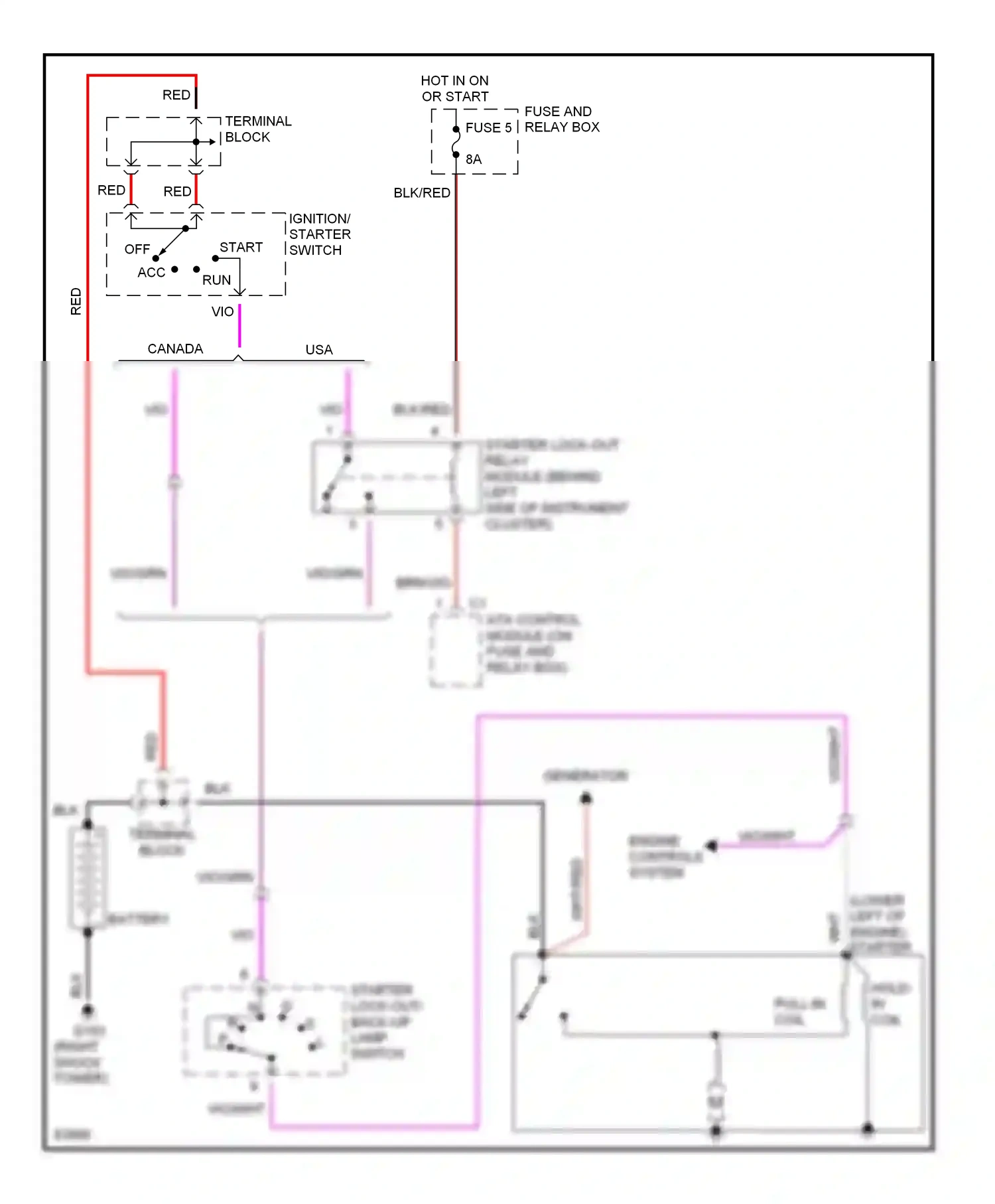 Wiring diagram pull- in coil for Mercedes-Benz E-class W124/S124/C124/A124 (1992-1997) (1 of 1)