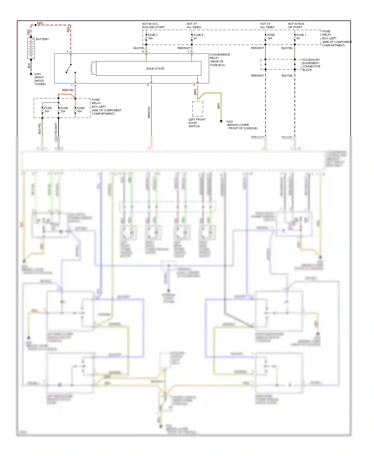 Wiring diagram solid state for Mercedes-Benz E-class W124/S124/C124/A124 (1992-1997) (4 of 7)