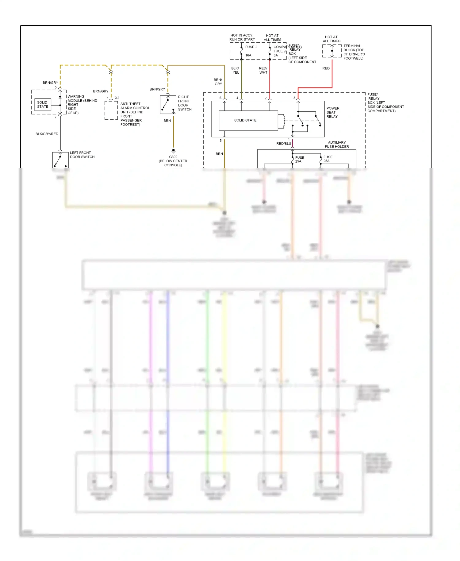 Wiring diagram solid state for Mercedes-Benz E-class W124/S124/C124/A124 (1992-1997) (1 of 7)