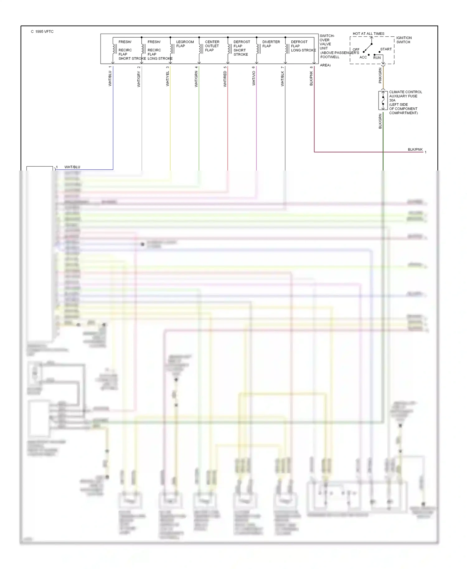 Wiring diagram tempmatic pushbutton control unit for Mercedes-Benz E-class W124/S124/C124/A124 (1992-1997) (1 of 1)