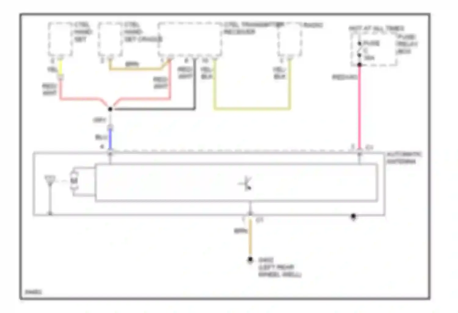 E-class AMG Mercedes-Benz W124/S124/C124/A124 (1994-1996): Power antenna circuit, with cellular telephone