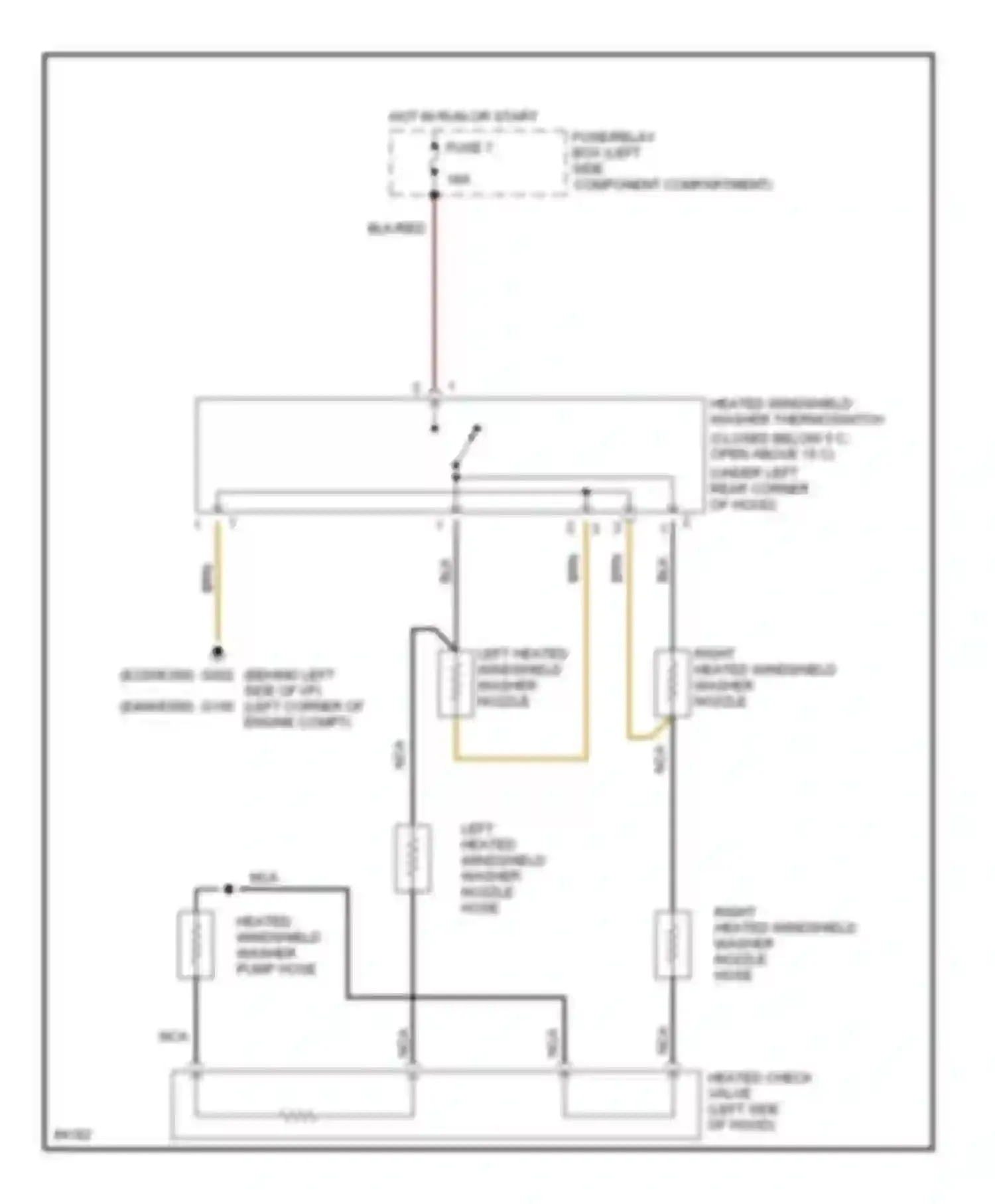 E-class AMG Mercedes-Benz W124/S124/C124/A124 (1994-1996): Heated windshield washer circuit
