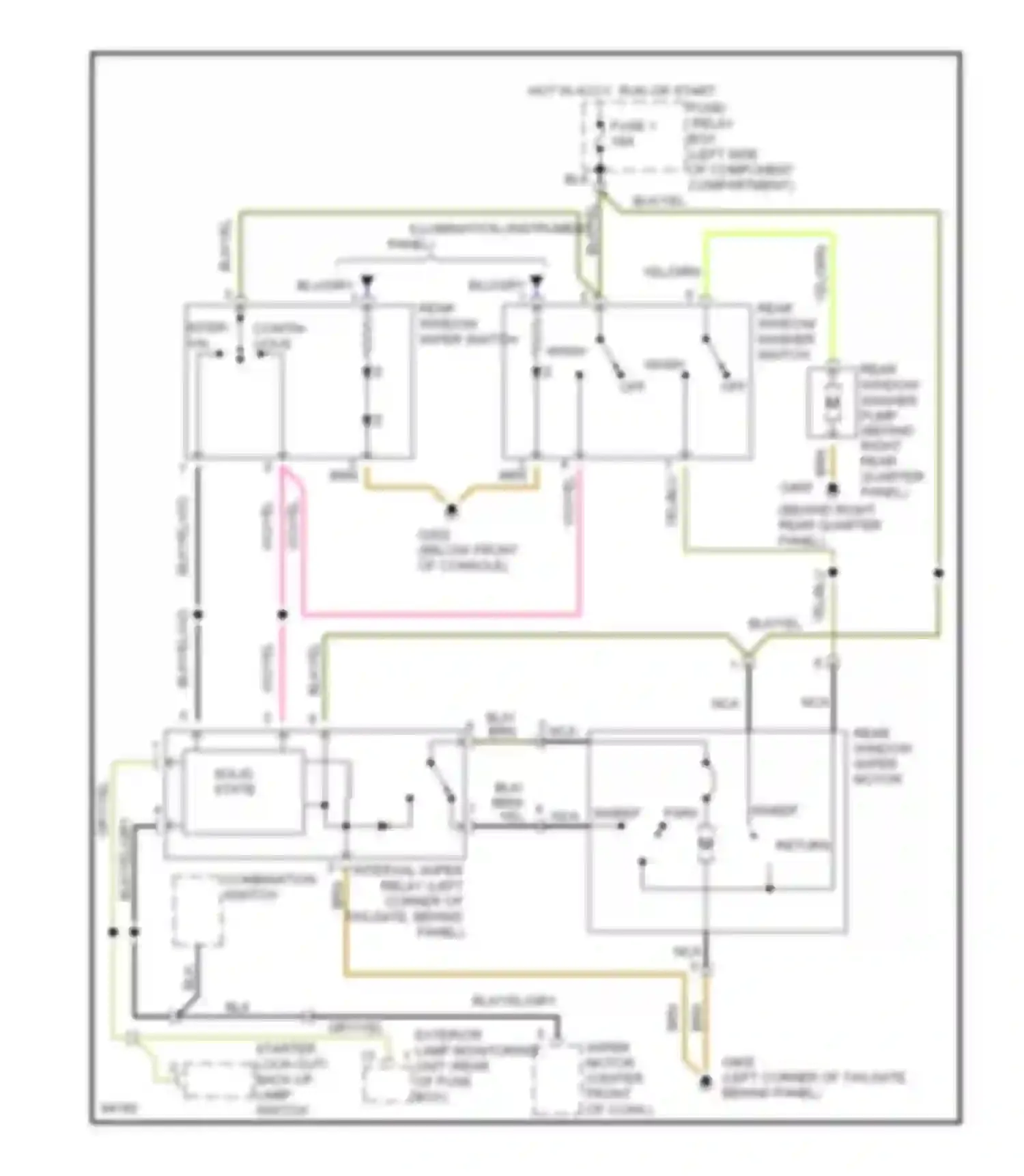 E-class AMG Mercedes-Benz W124/S124/C124/A124 (1994-1996): Rear wiper/washer circuit