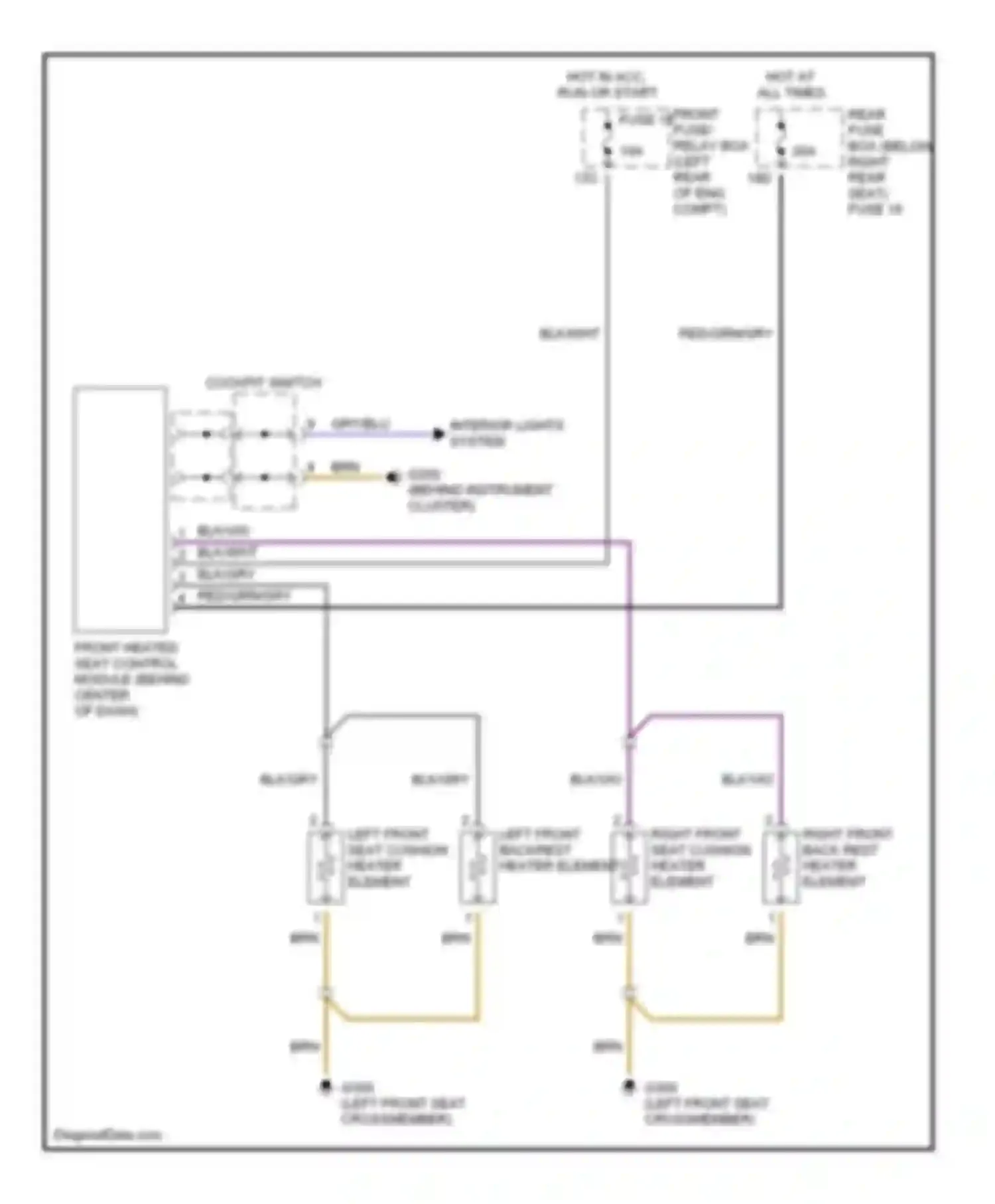 E-class AMG Mercedes-Benz W210/S210 facelift (1999-2002): Heated seats circuit