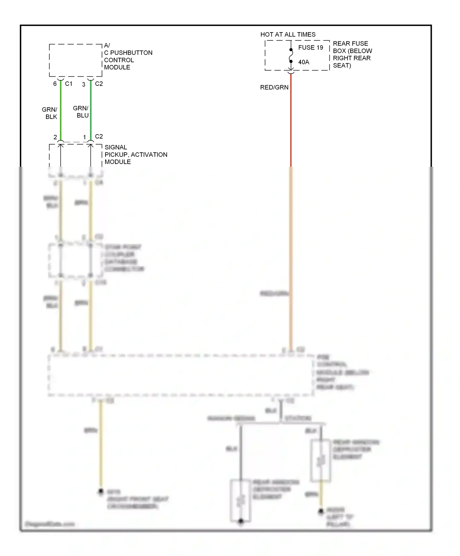 Wiring diagram a/c pushbutton control module for Mercedes-Benz E-class W210/S210 facelift (1999-2003) (1 of 1)