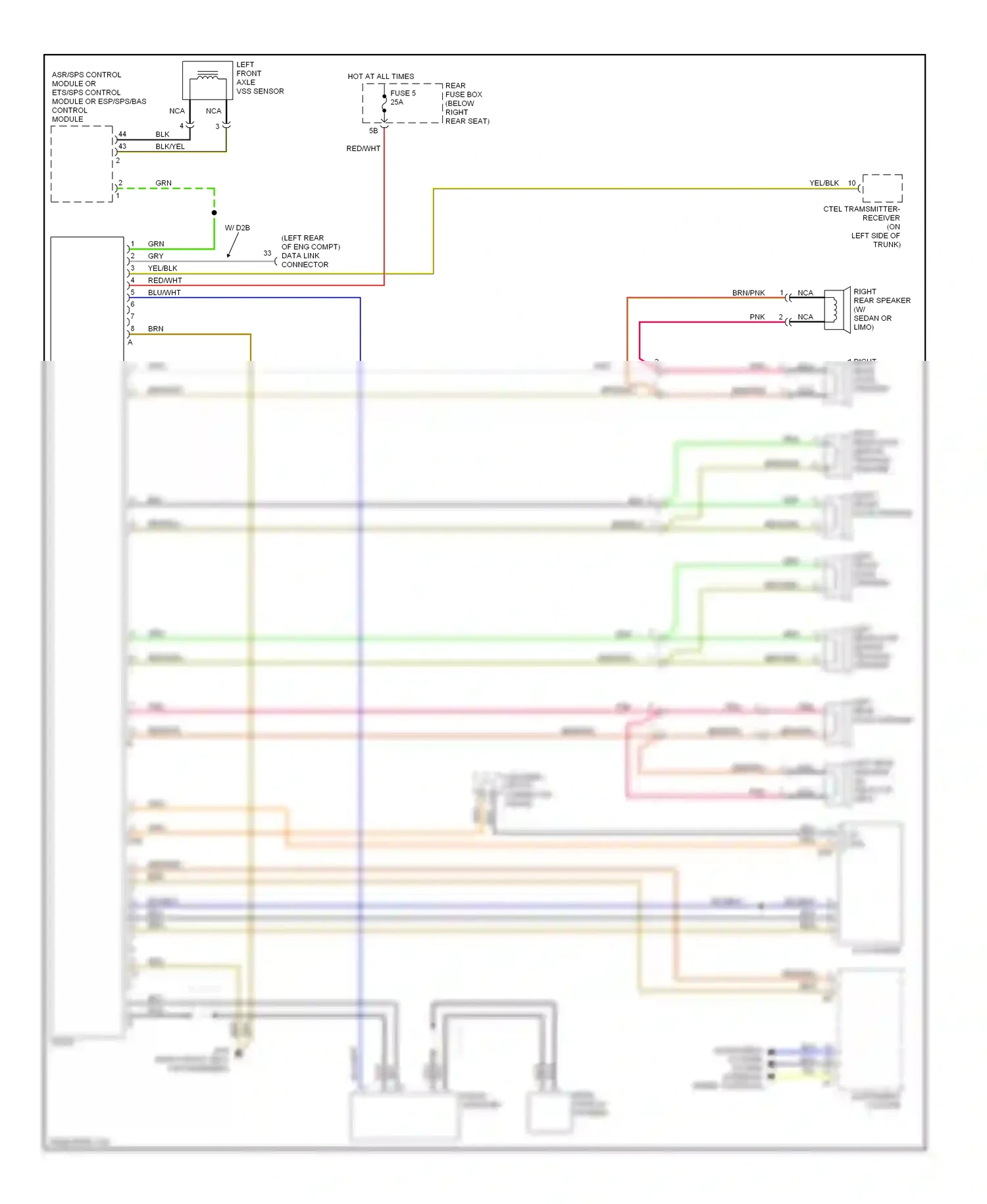 Wiring diagram cd changer for Mercedes-Benz E-class W210/S210 facelift (1999-2003) (2 of 2)
