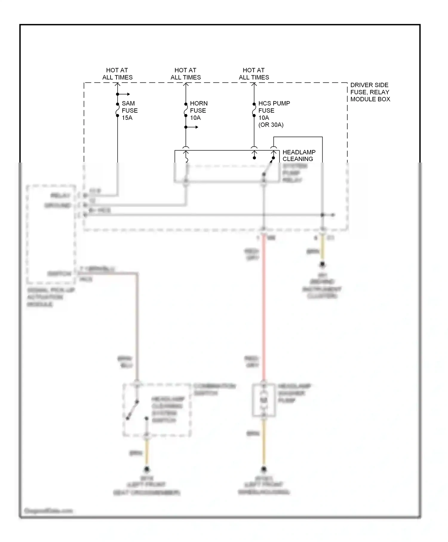 Wiring diagram combination switch for Mercedes-Benz E-class W210/S210 facelift (1999-2003) (3 of 5)