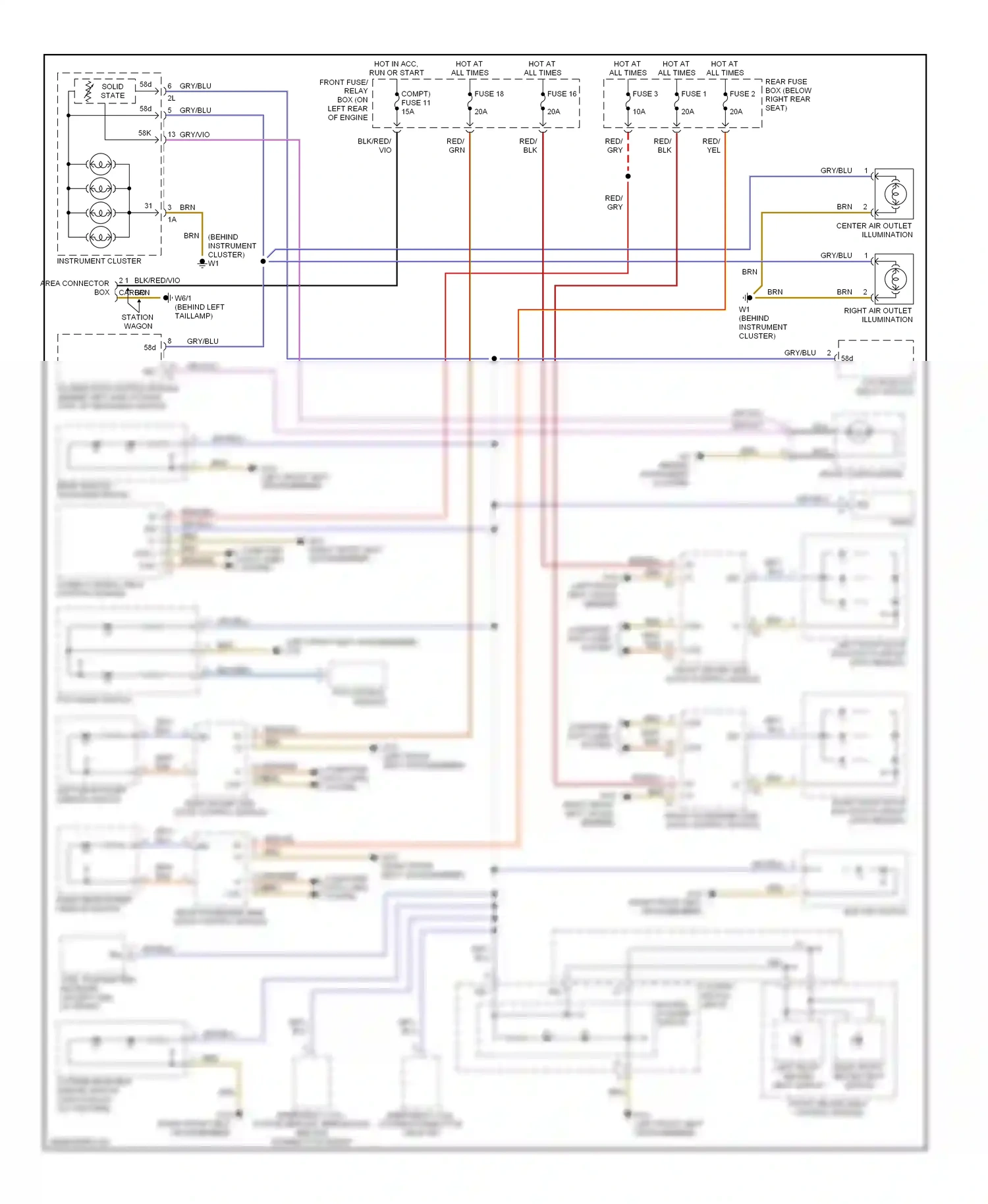 Wiring diagram front driver-side door control module for Mercedes-Benz E-class W210/S210 facelift (1999-2003) (3 of 3)