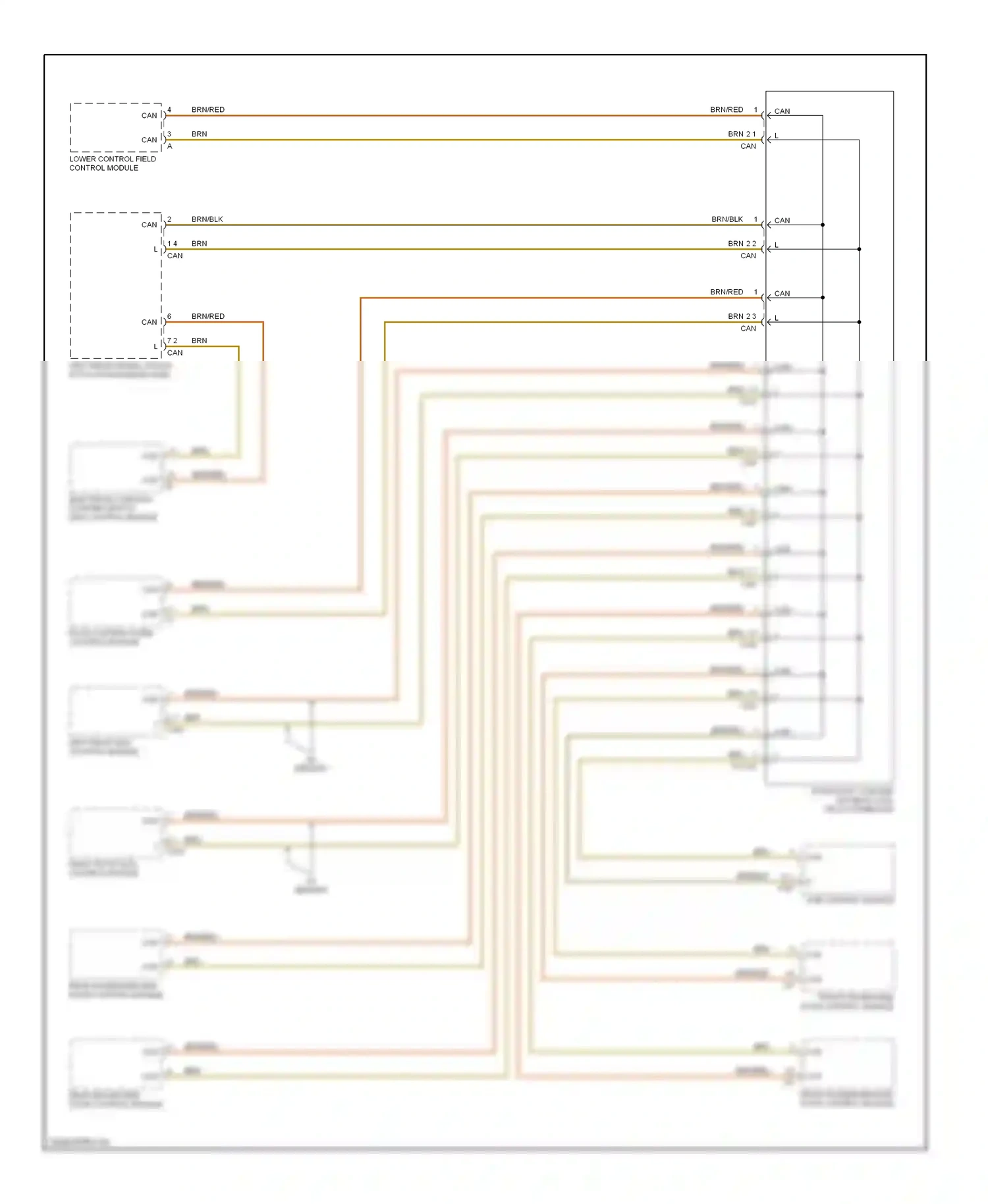Wiring diagram front passenger side door control module for Mercedes-Benz E-class W210/S210 facelift (1999-2003) (2 of 3)