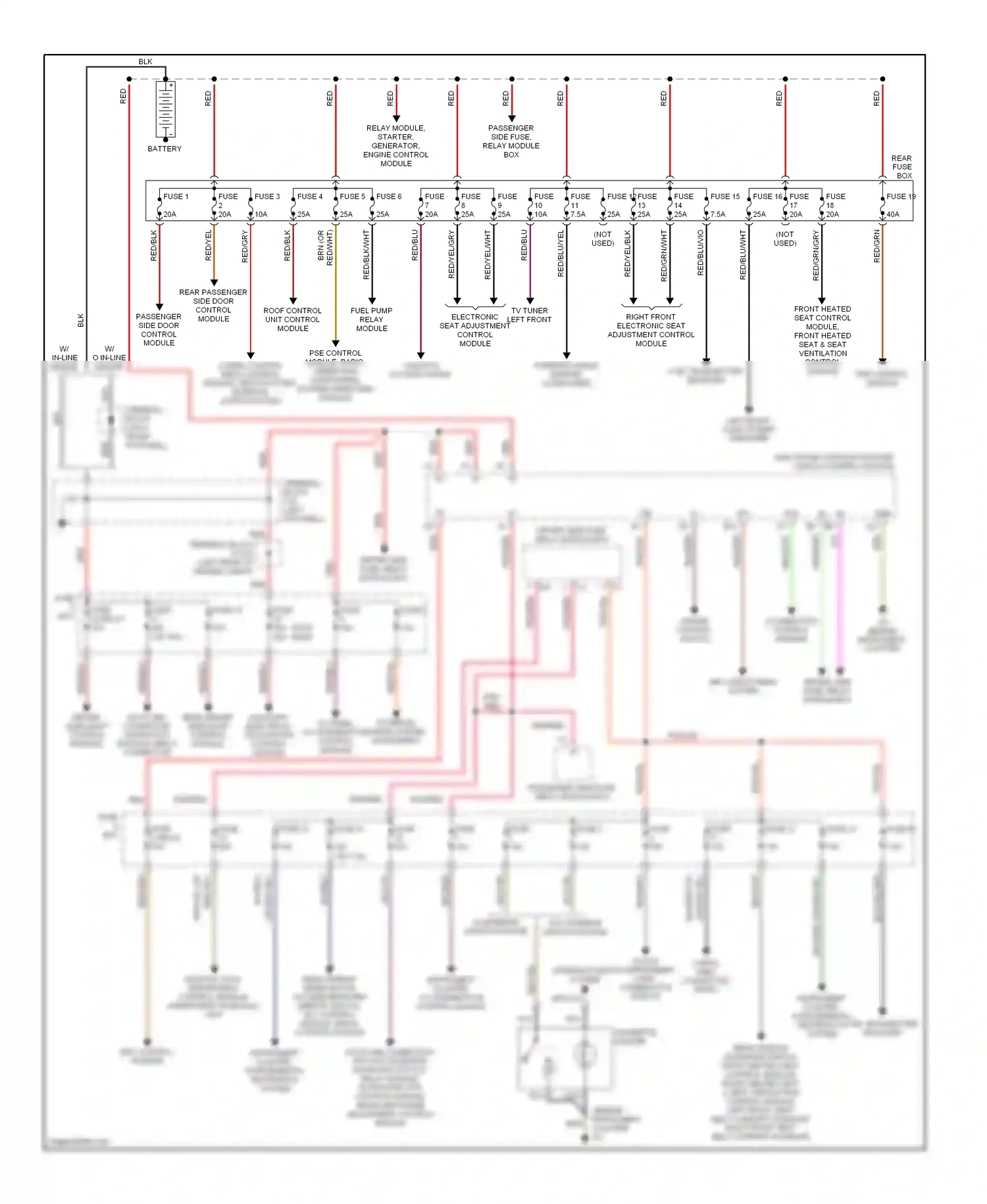 Wiring diagram ignition coils, esp/sps/bas control module, asr/ets/esp hydraulic unit for Mercedes-Benz E-class W210/S210 facelift (1999-2003) (1 of 1)