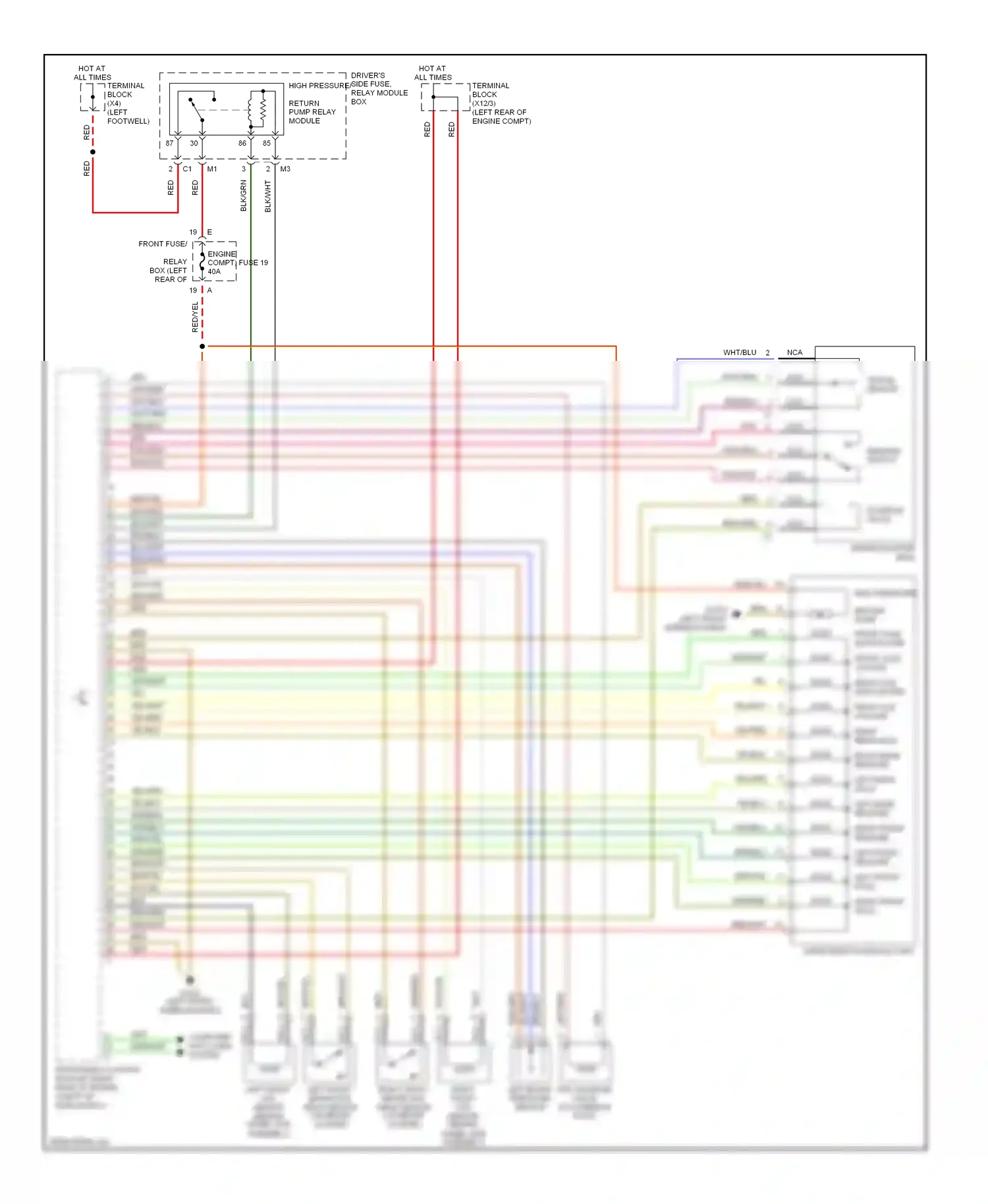 Wiring diagram left front release for Mercedes-Benz E-class W210/S210 facelift (1999-2003) (1 of 1)