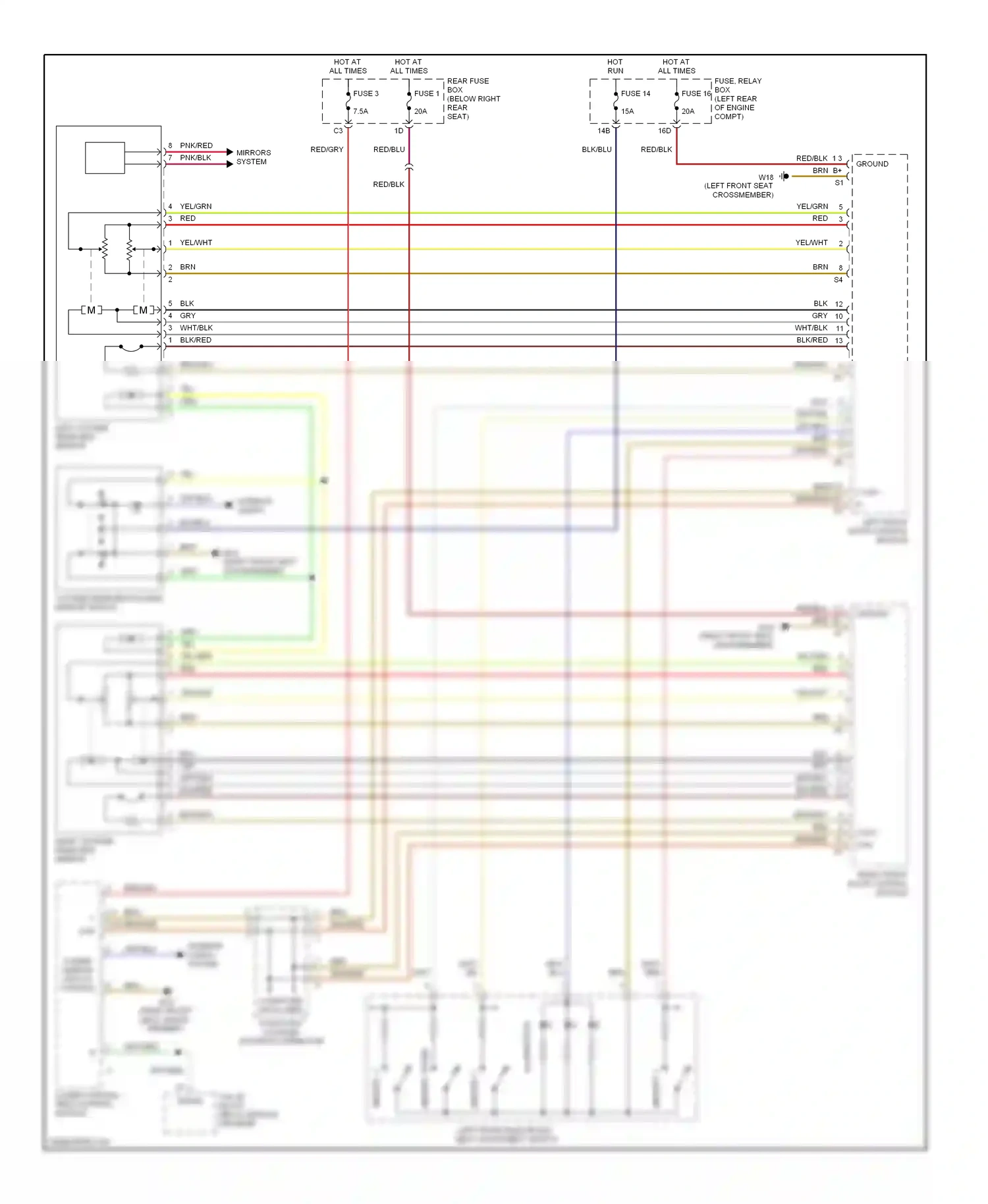 Wiring diagram memory 2 for Mercedes-Benz E-class W210/S210 facelift (1999-2003) (2 of 3)