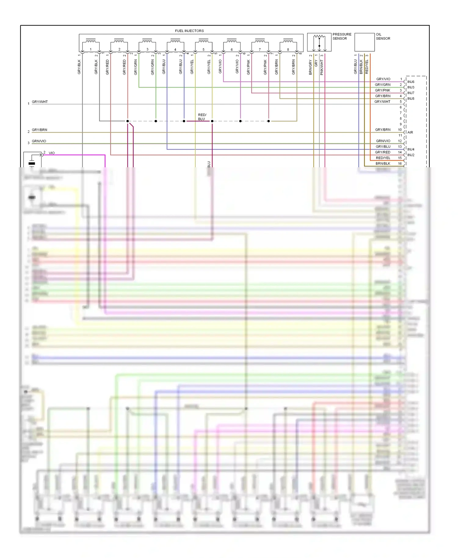 Wiring diagram pressure sensor for Mercedes-Benz E-class W210/S210 facelift (1999-2003) (2 of 2)