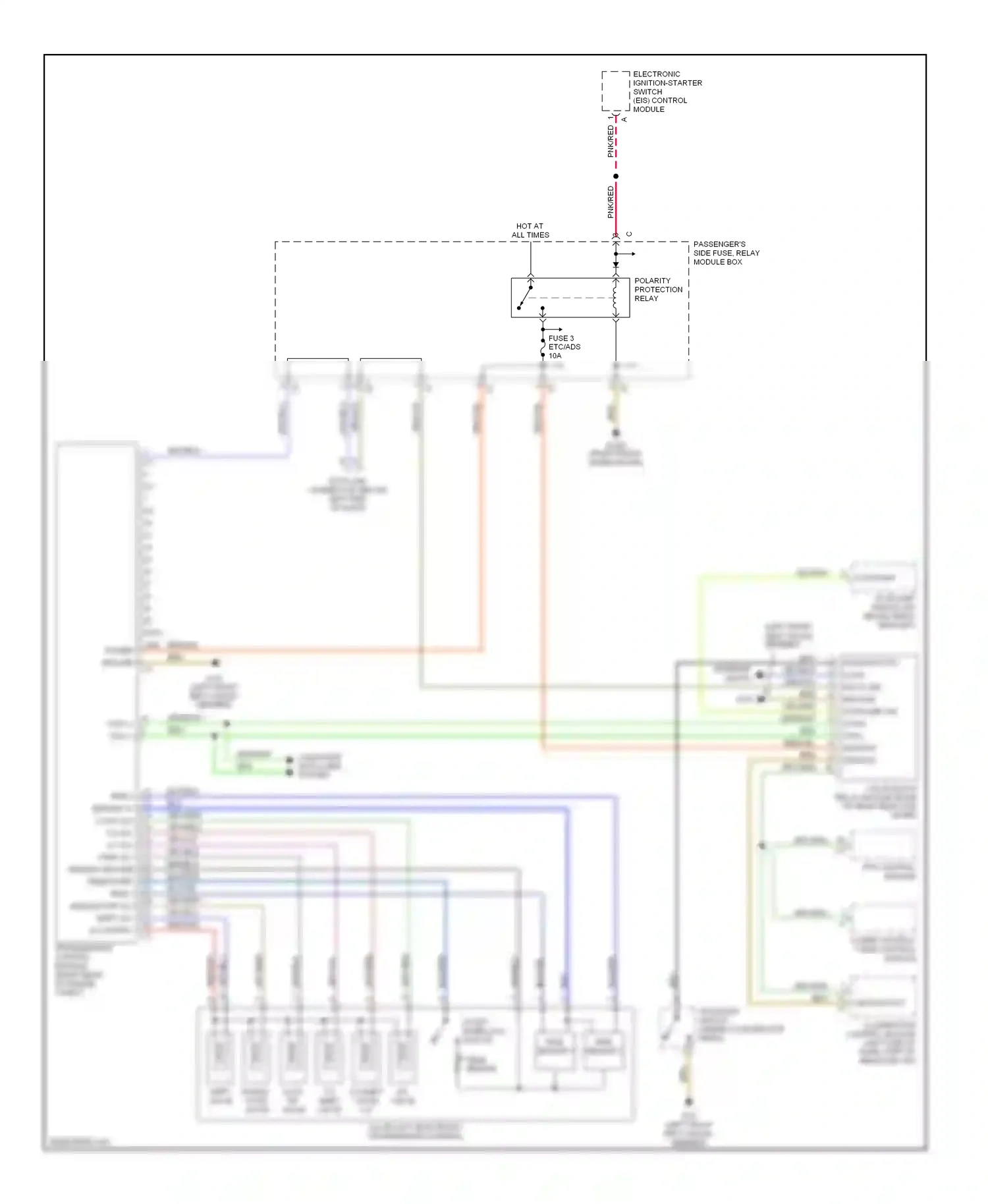 Wiring diagram pts control module for Mercedes-Benz E-class W210/S210 facelift (1999-2003) (1 of 2)