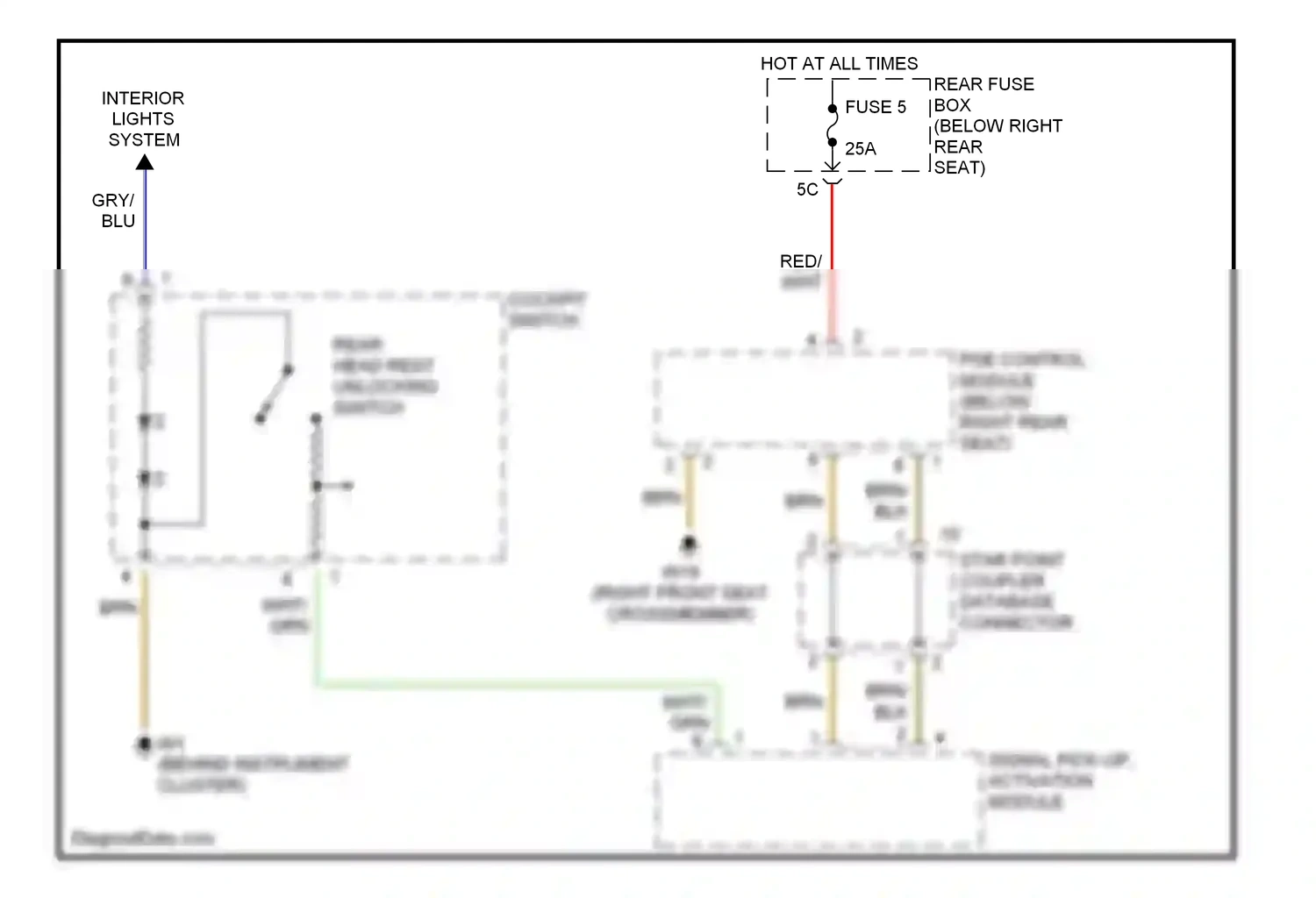 Wiring diagram star point coupler database connector for Mercedes-Benz E-class W210/S210 facelift (1999-2003) (2 of 2)