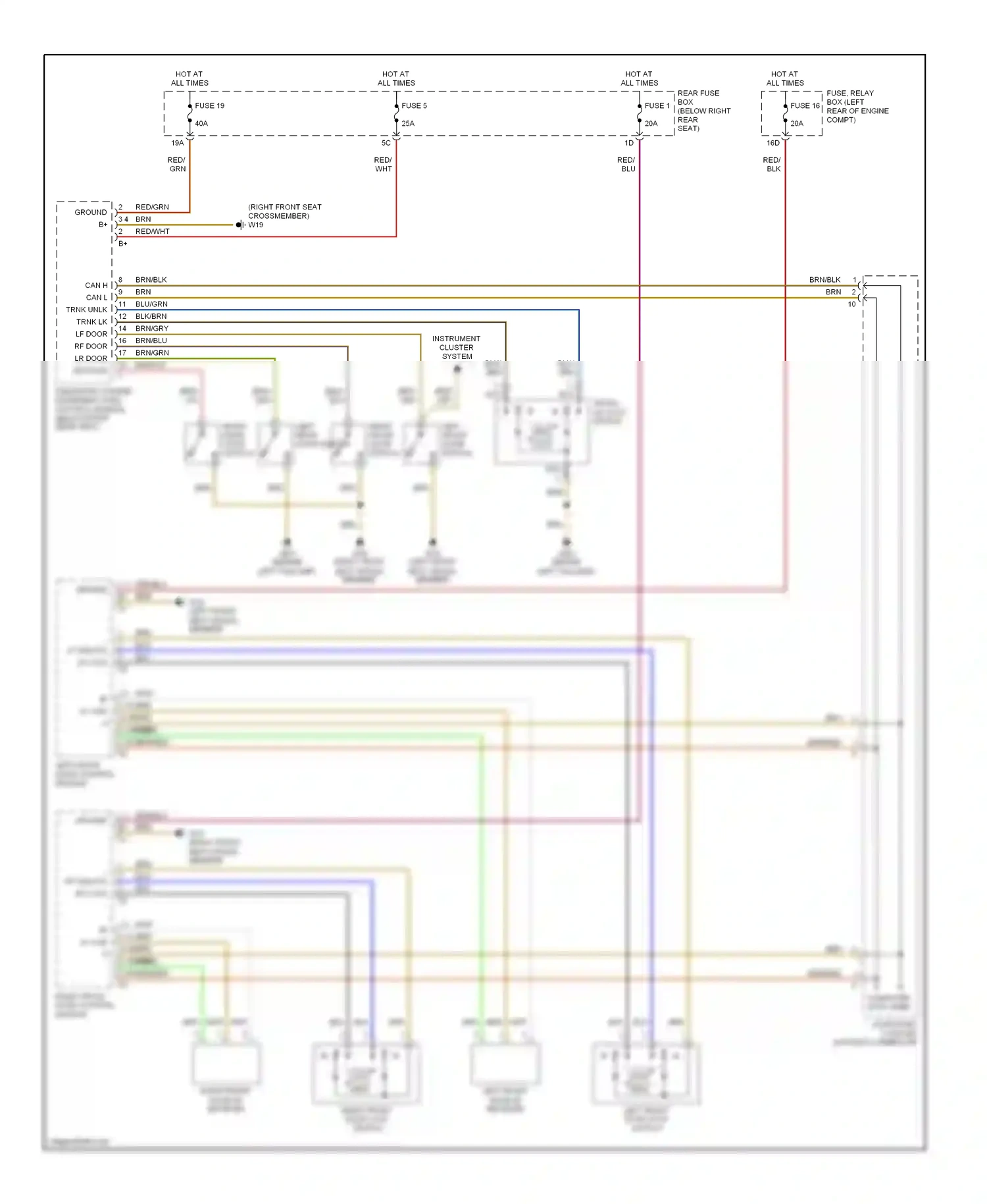 Wiring diagram star point coupler databus connector for Mercedes-Benz E-class W210/S210 facelift (1999-2003) (6 of 7)
