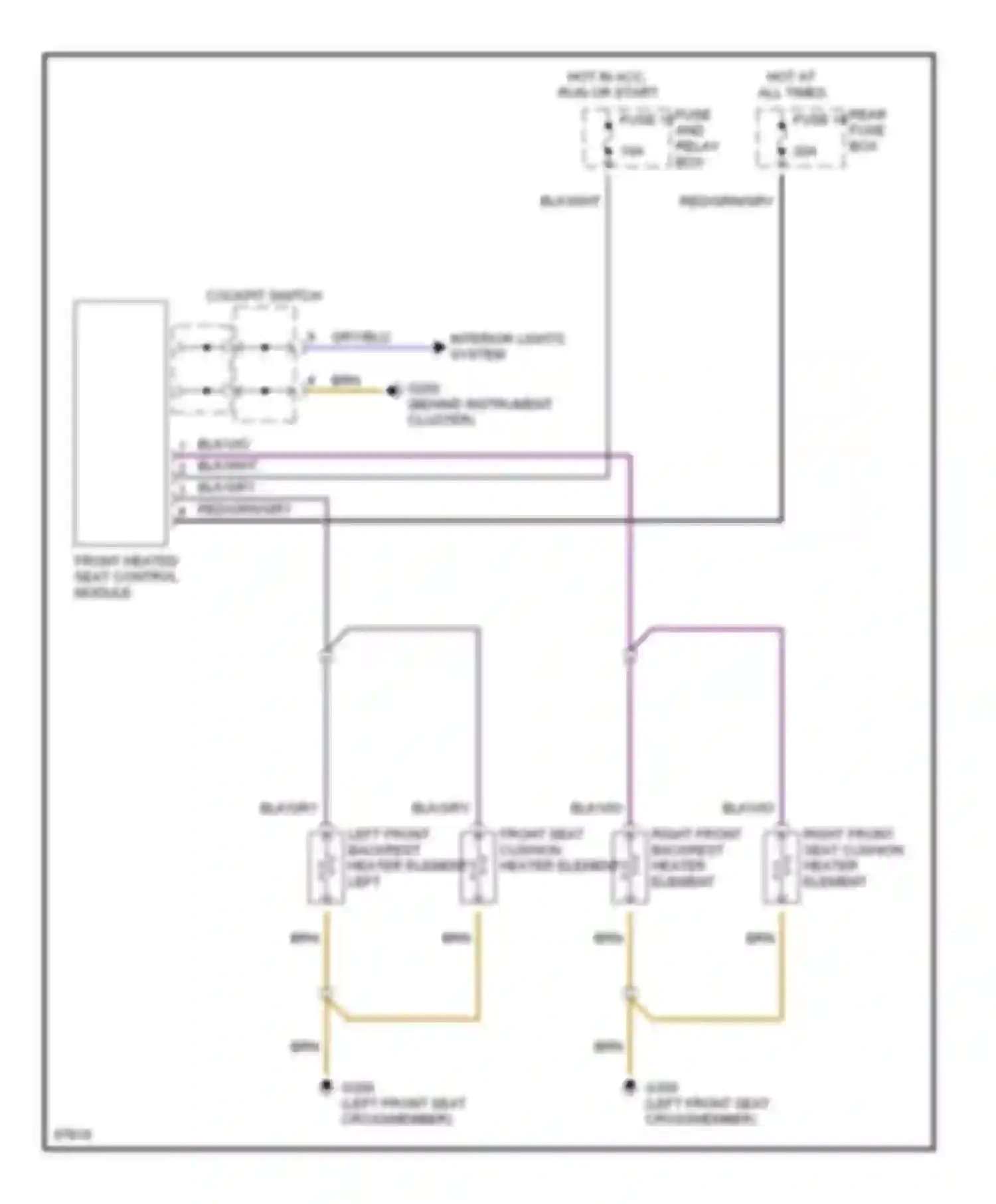 E-class Mercedes-Benz W210/S210 (1995-1999): Heated seats circuit