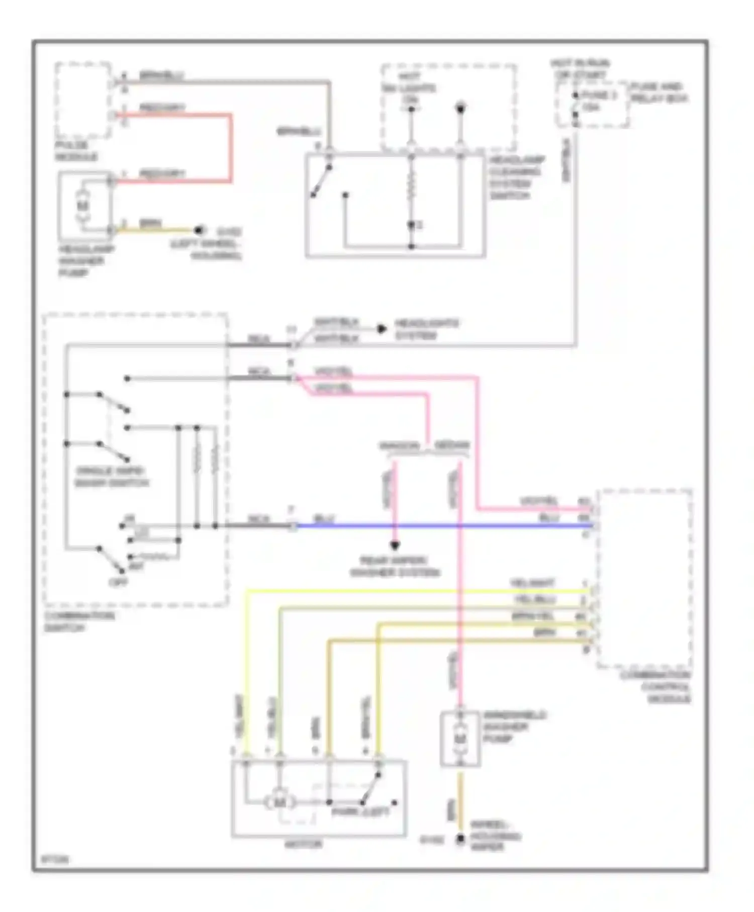 E-class Mercedes-Benz W210/S210 (1995-1999): Front wiper/washer & headlamp washer circuit