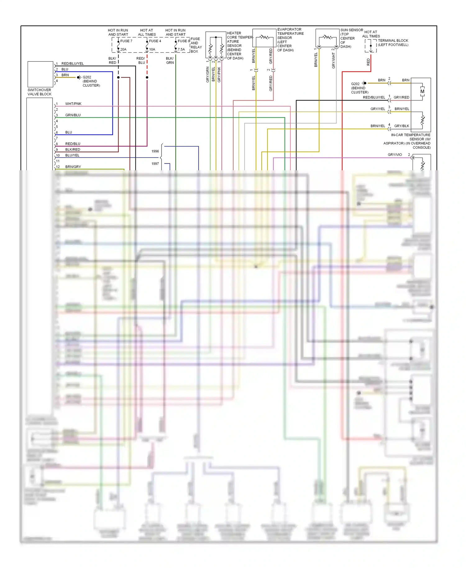Wiring diagram a/c compressor for Mercedes-Benz E-class W210/S210 (1995-1999) (1 of 1)