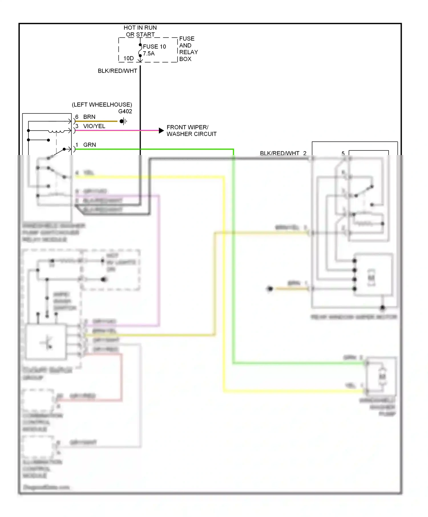 Wiring diagram cockpit switch group for Mercedes-Benz E-class W210/S210 (1995-1999) (6 of 6)