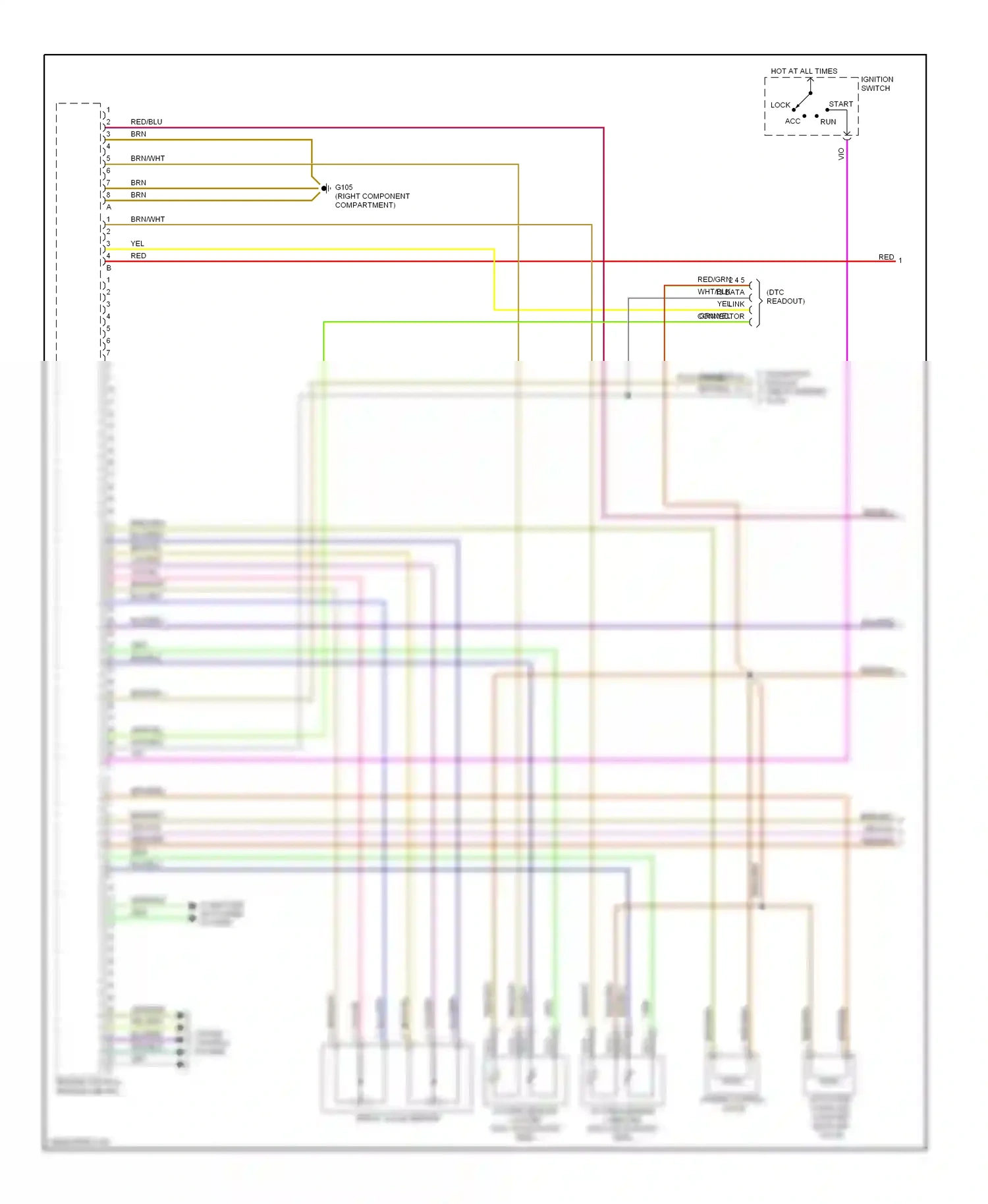 Wiring diagram ignition switch for Mercedes-Benz E-class W210/S210 (1995-1999) (9 of 9)