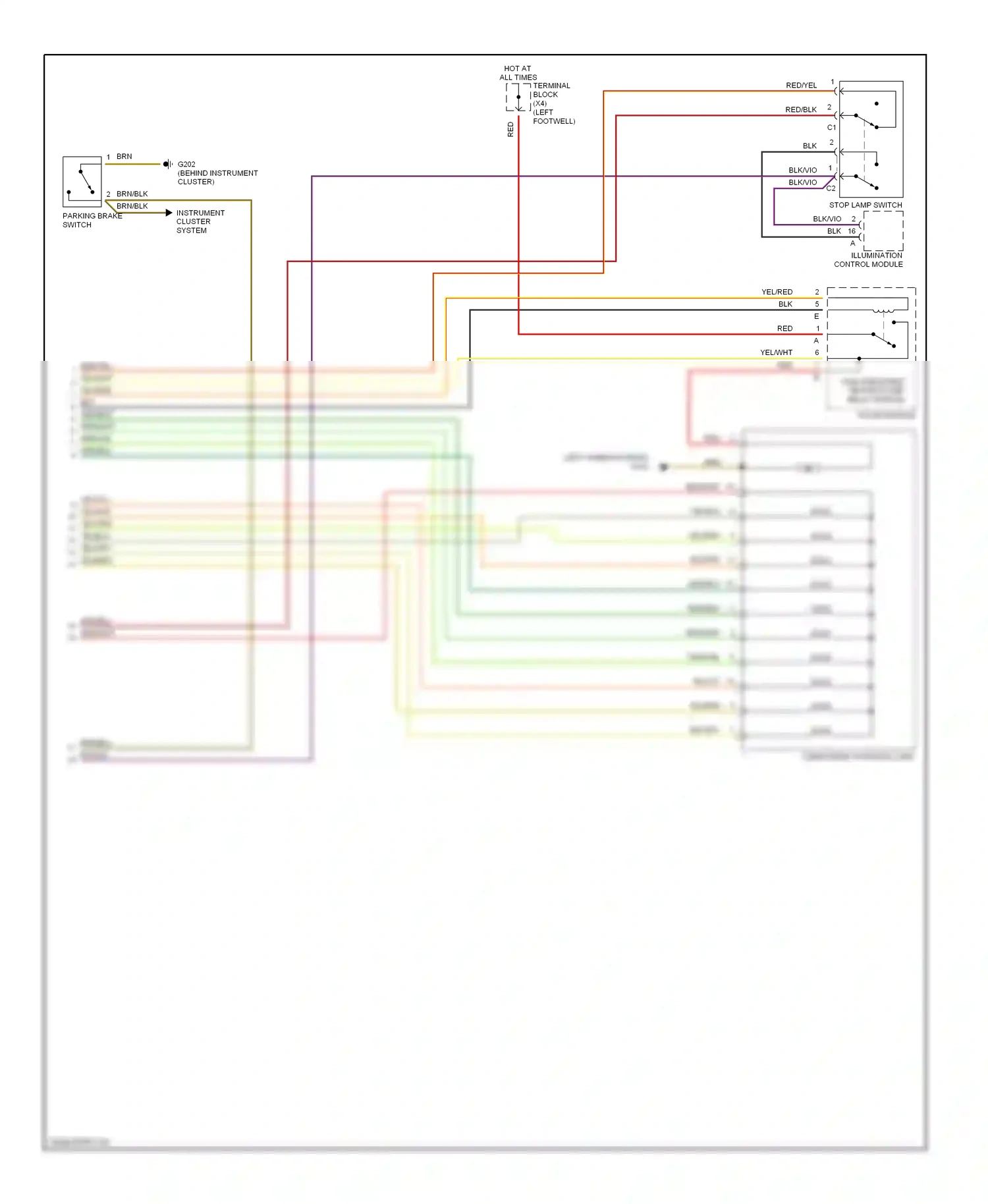 Wiring diagram illumination control module for Mercedes-Benz E-class W210/S210 (1995-1999) (1 of 7)