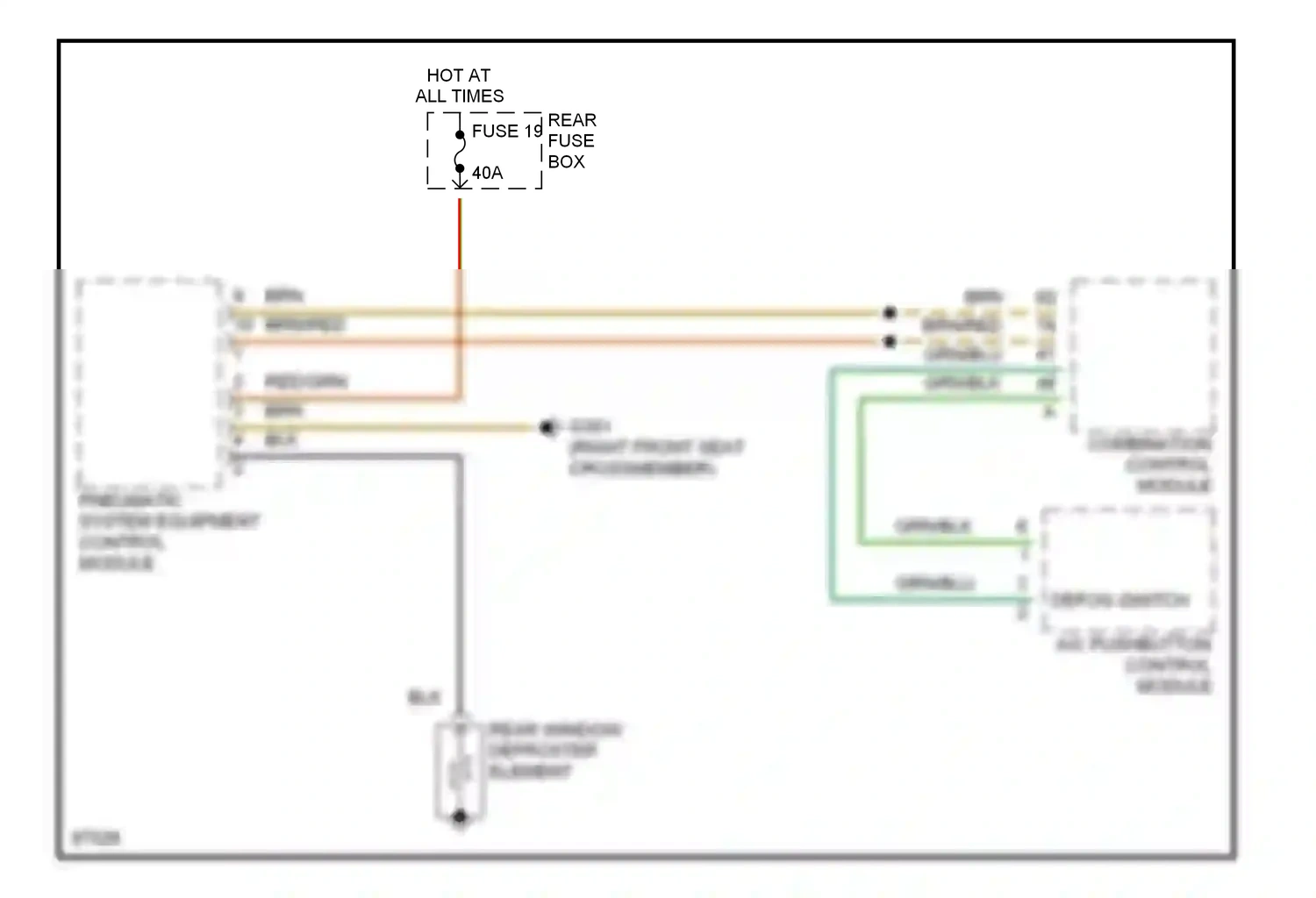 Wiring diagram pneumatic system equipment control module for Mercedes-Benz E-class W210/S210 (1995-1999) (4 of 8)