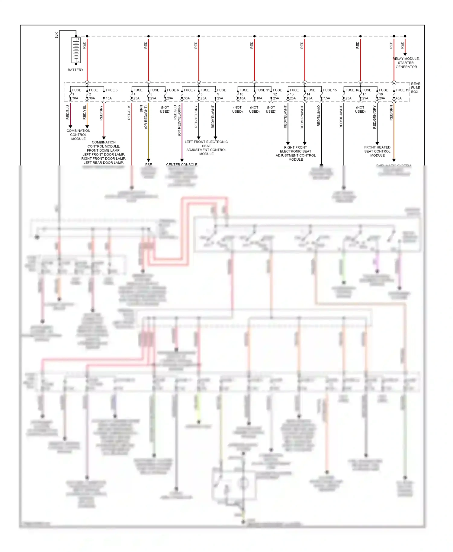 Wiring diagram pneumatic system equipment control module for Mercedes-Benz E-class W210/S210 (1995-1999) (6 of 8)