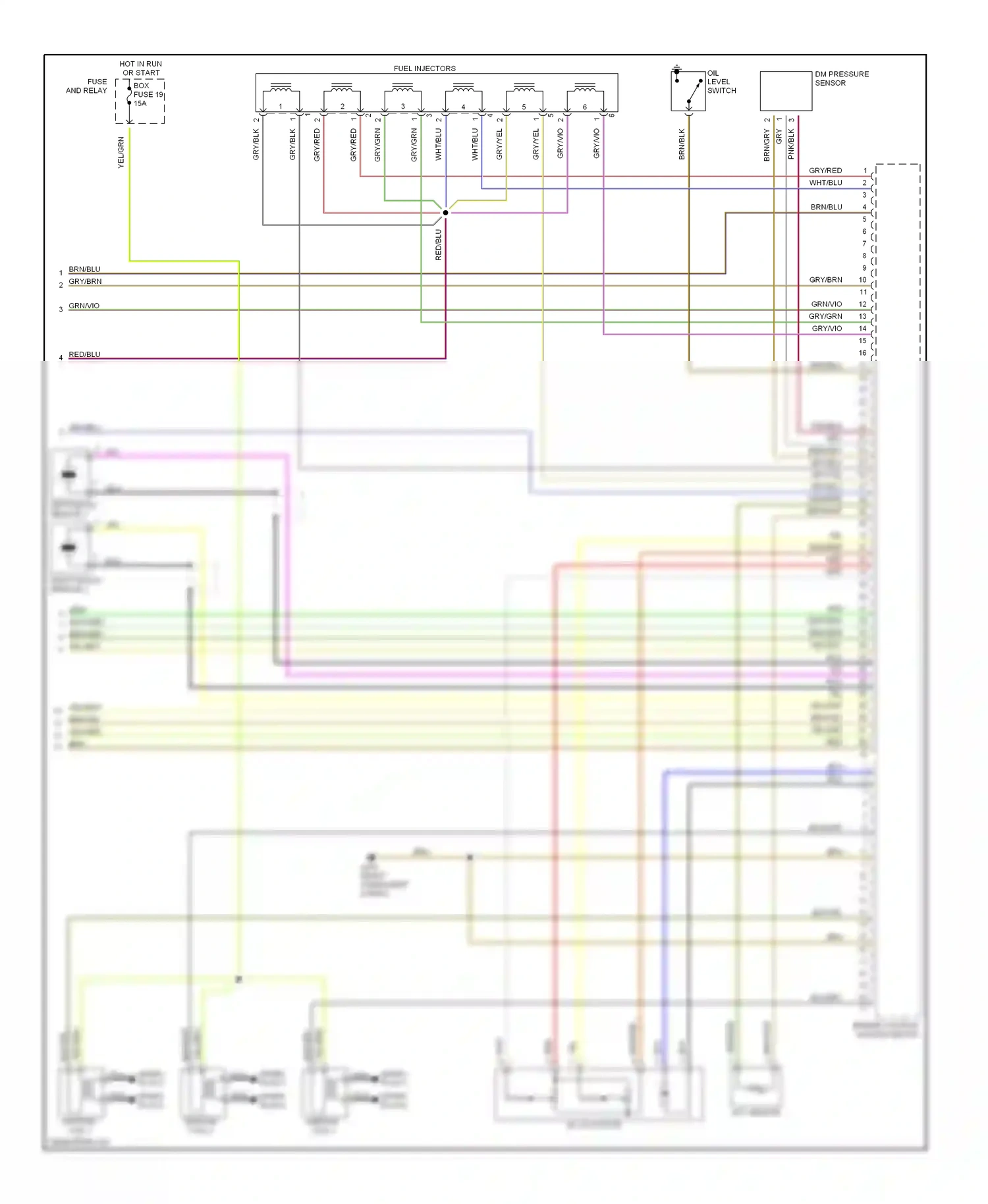 Wiring diagram right knock sensor 2 for Mercedes-Benz E-class W210/S210 (1995-1999) (1 of 2)