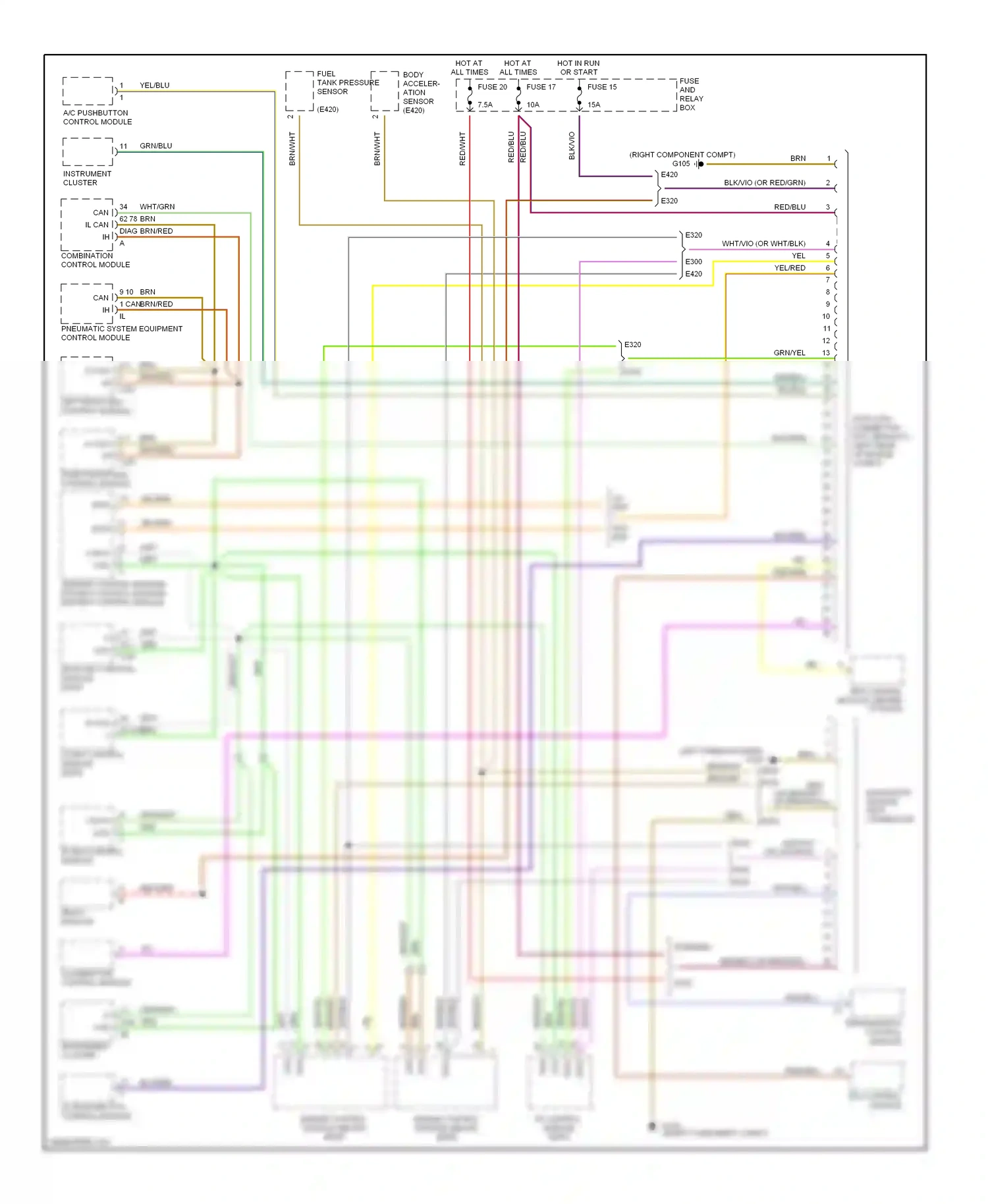 Wiring diagram transmission control module for Mercedes-Benz E-class W210/S210 (1995-1999) (1 of 3)
