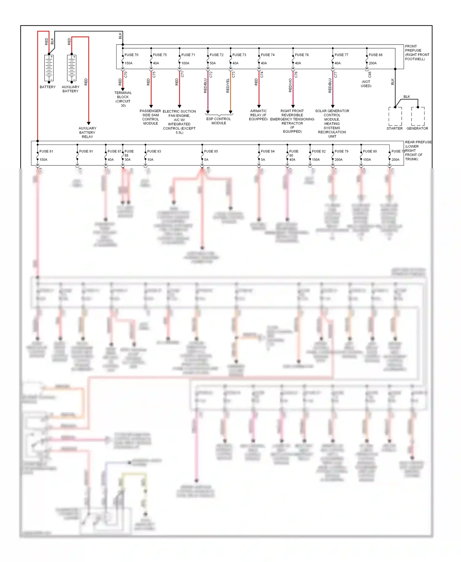 Wiring diagram battery sensor for Mercedes-Benz E-class W211/S211 facelift (2006-2009) (2 of 3)