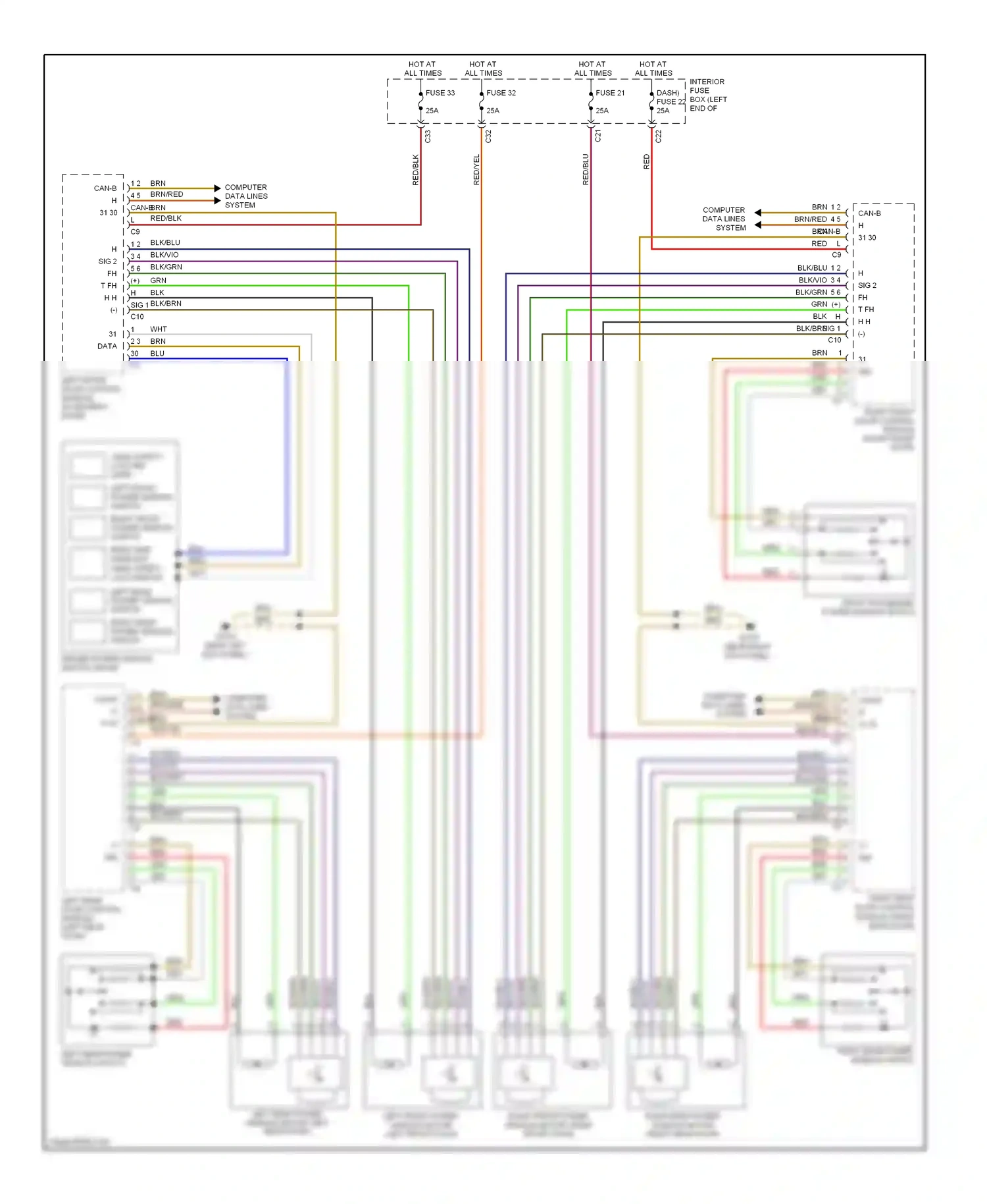 Wiring diagram blu for Mercedes-Benz E-class W211/S211 facelift (2006-2009) (24 of 36)