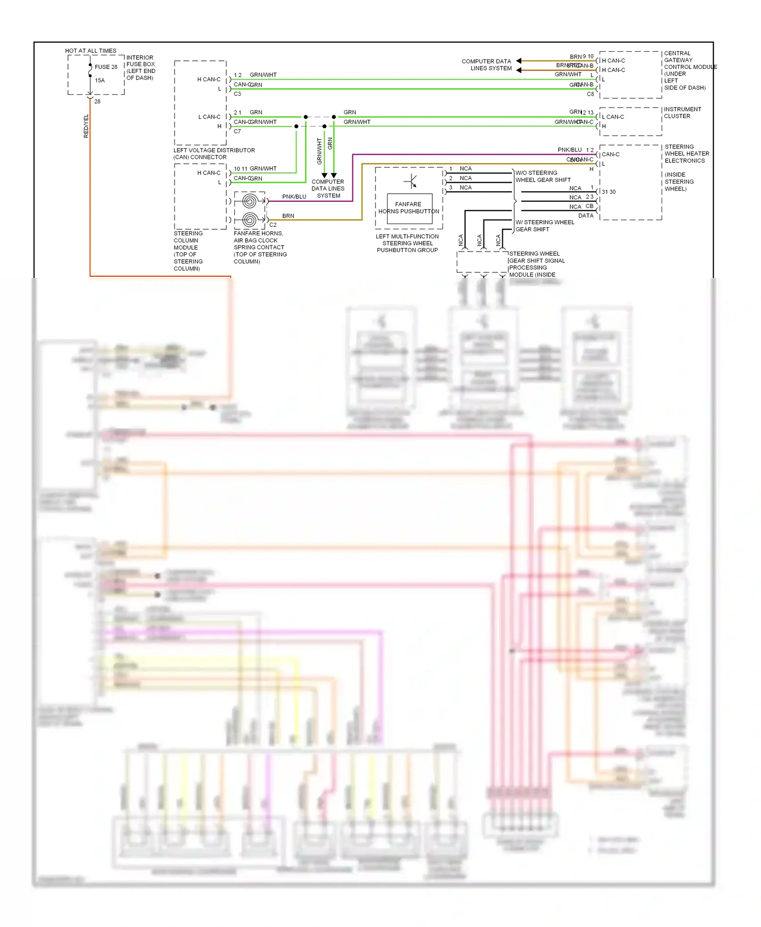Wiring diagram comand operating, display and control module for Mercedes-Benz E-class W211/S211 facelift (2006-2009) (1 of 2)