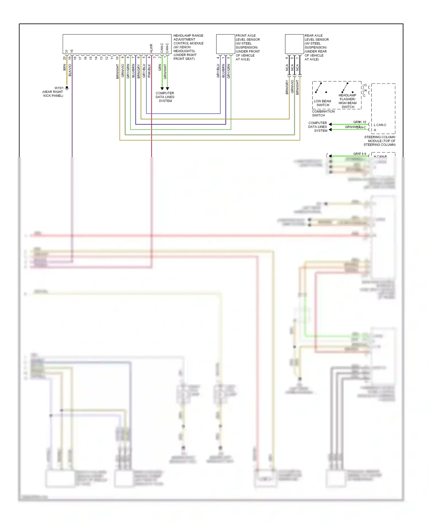 Wiring diagram combination switch for Mercedes-Benz E-class W211/S211 facelift (2006-2009) (5 of 7)