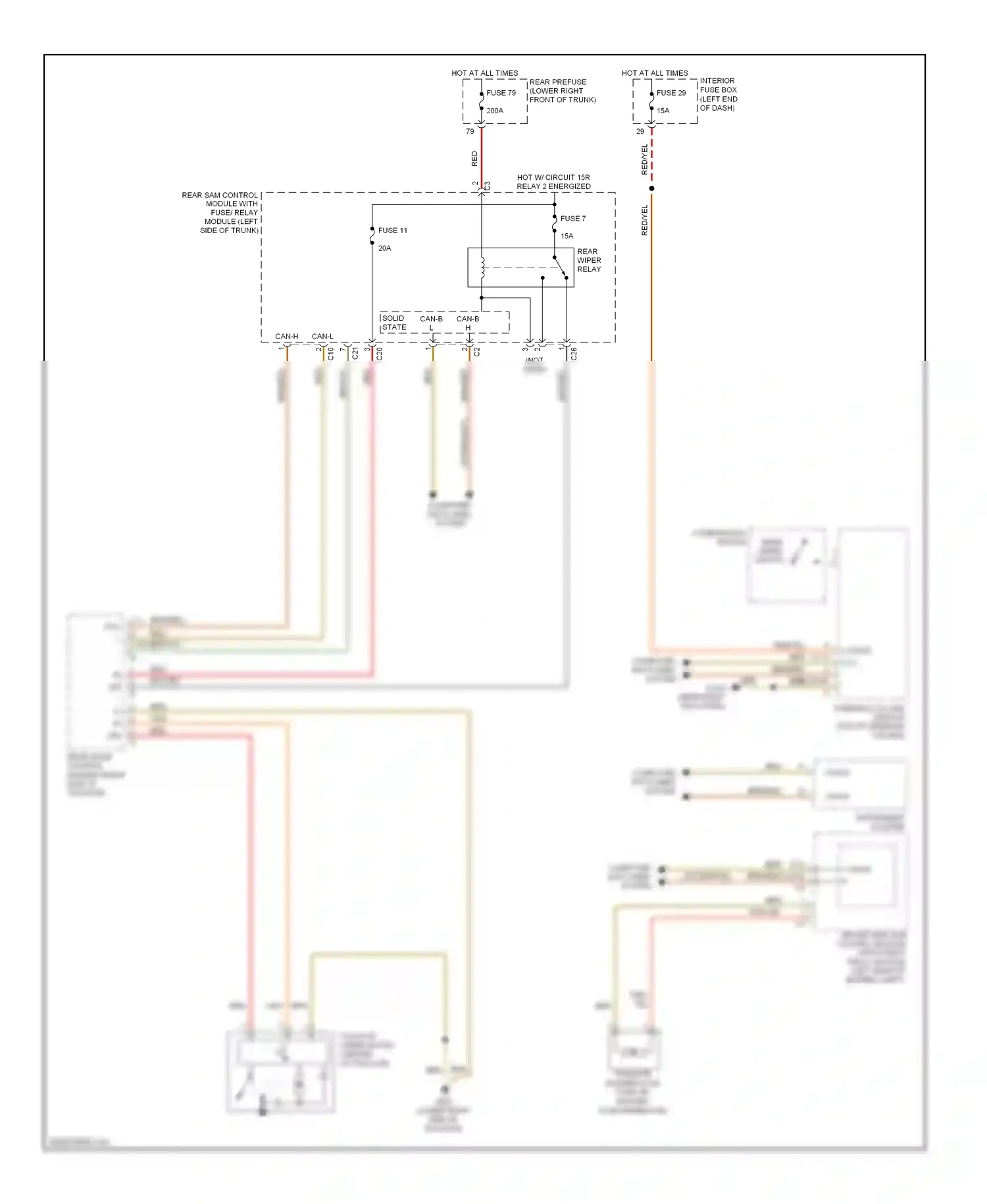 Wiring diagram combination switch for Mercedes-Benz E-class W211/S211 facelift (2006-2009) (7 of 7)
