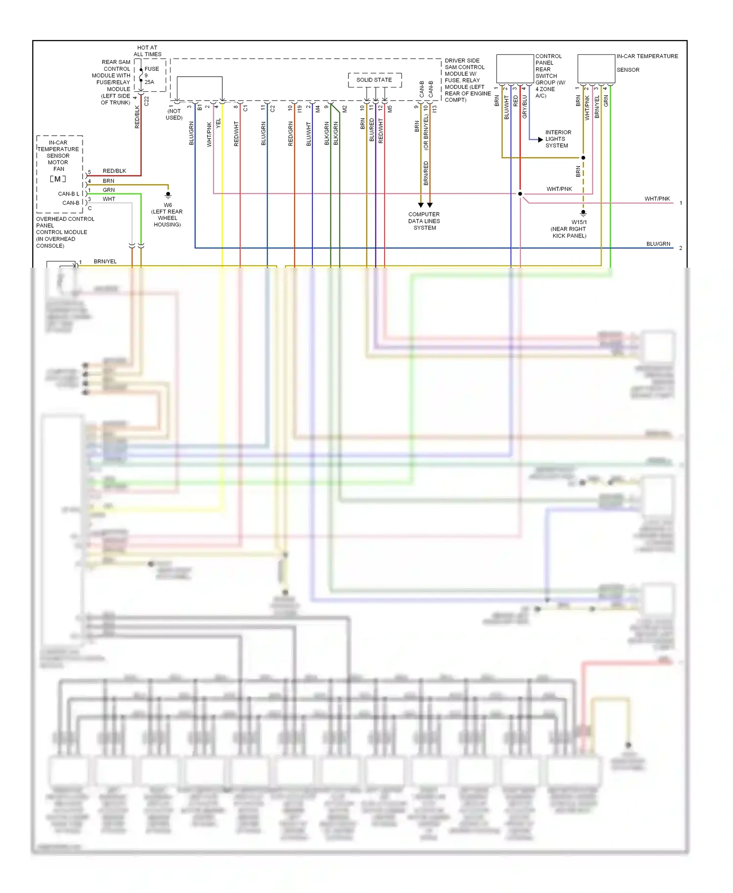 Wiring diagram comfort aac pushbutton control module for Mercedes-Benz E-class W211/S211 facelift (2006-2009) (1 of 2)