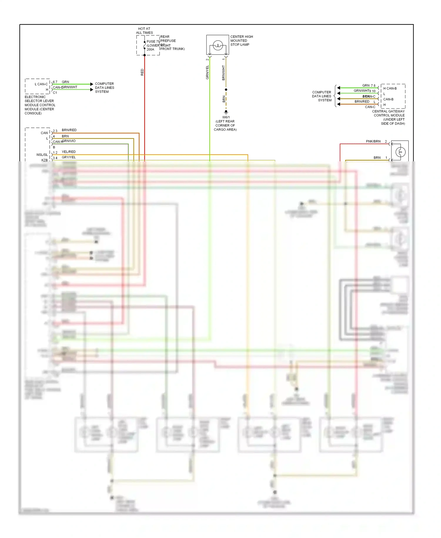 Wiring diagram console) for Mercedes-Benz E-class W211/S211 facelift (2006-2009) (1 of 1)