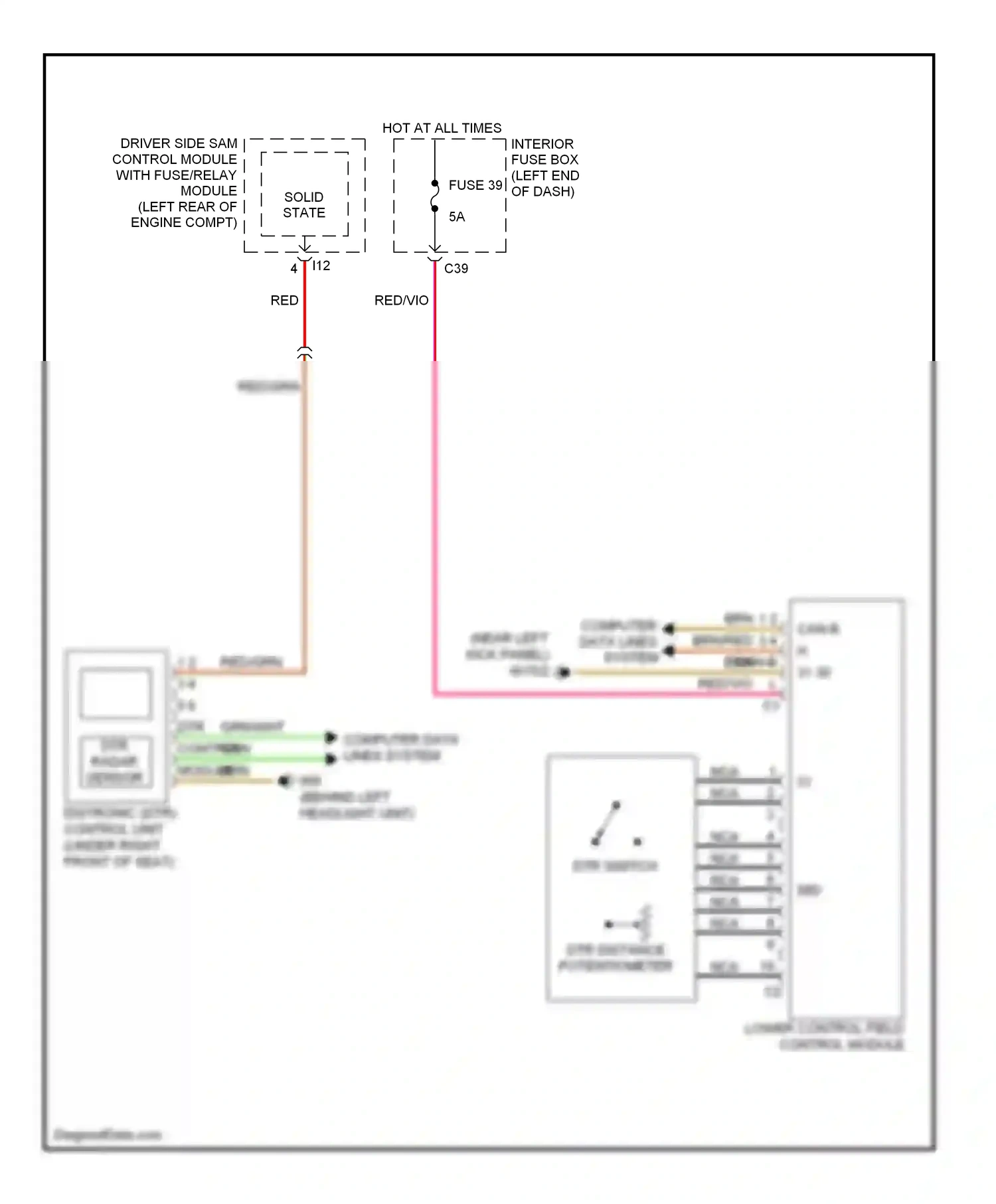 Wiring diagram dtr switch for Mercedes-Benz E-class W211/S211 facelift (2006-2009) (1 of 1)