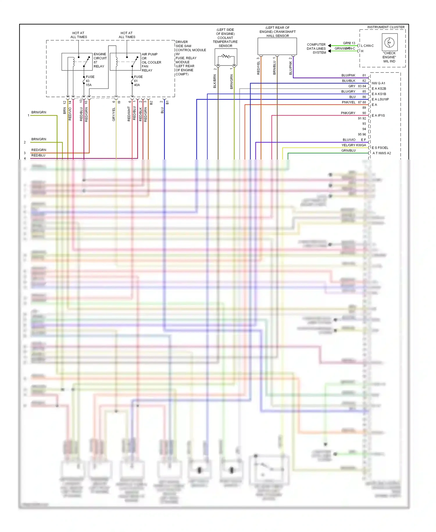 Wiring diagram engine circuit for Mercedes-Benz E-class W211/S211 facelift (2006-2009) (1 of 2)