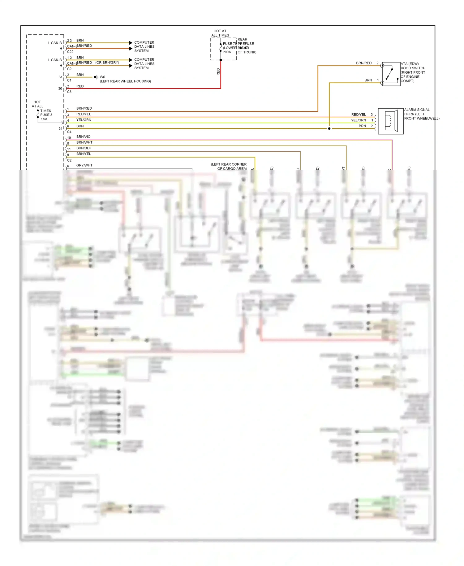 Wiring diagram headlights system for Mercedes-Benz E-class W211/S211 facelift (2006-2009) (1 of 5)