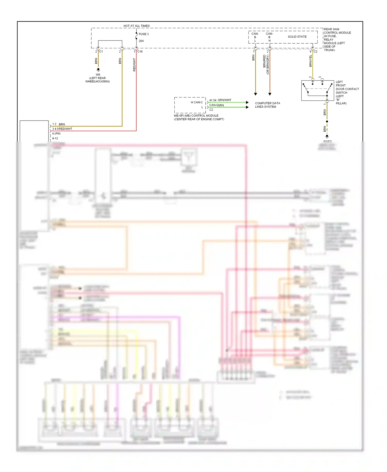Wiring diagram left front for Mercedes-Benz E-class W211/S211 facelift (2006-2009) (1 of 1)