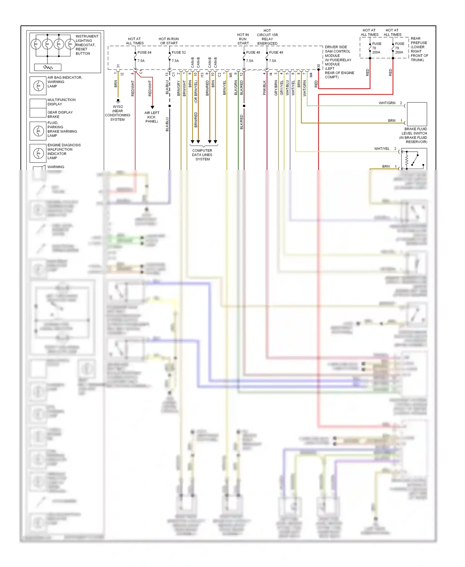 Wiring diagram restraint systems control module for Mercedes-Benz E-class W211/S211 facelift (2006-2009) (1 of 3)