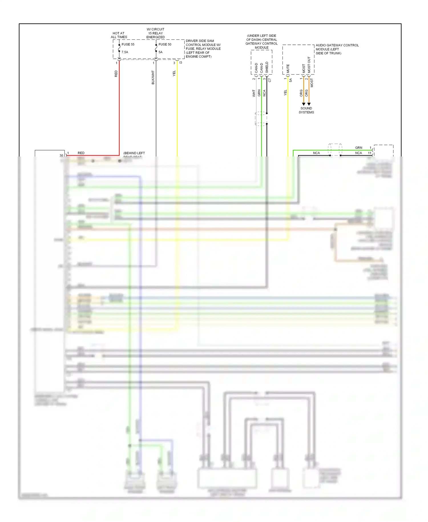 Wiring diagram right front speaker for Mercedes-Benz E-class W211/S211 facelift (2006-2009) (1 of 1)