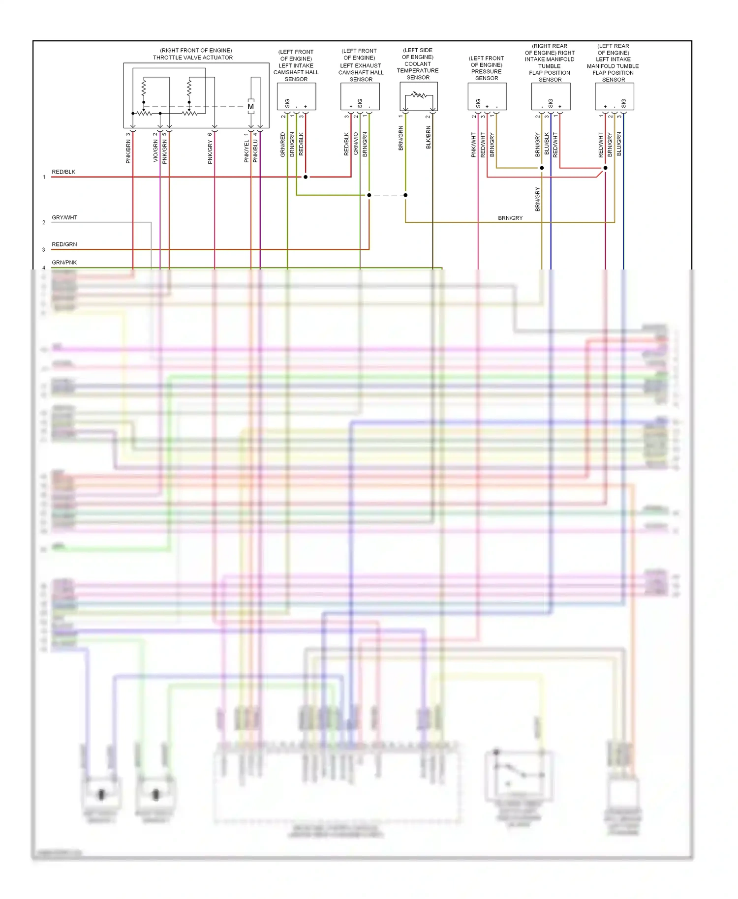 Wiring diagram right knock sensor 1 for Mercedes-Benz E-class W211/S211 facelift (2006-2009) (2 of 2)