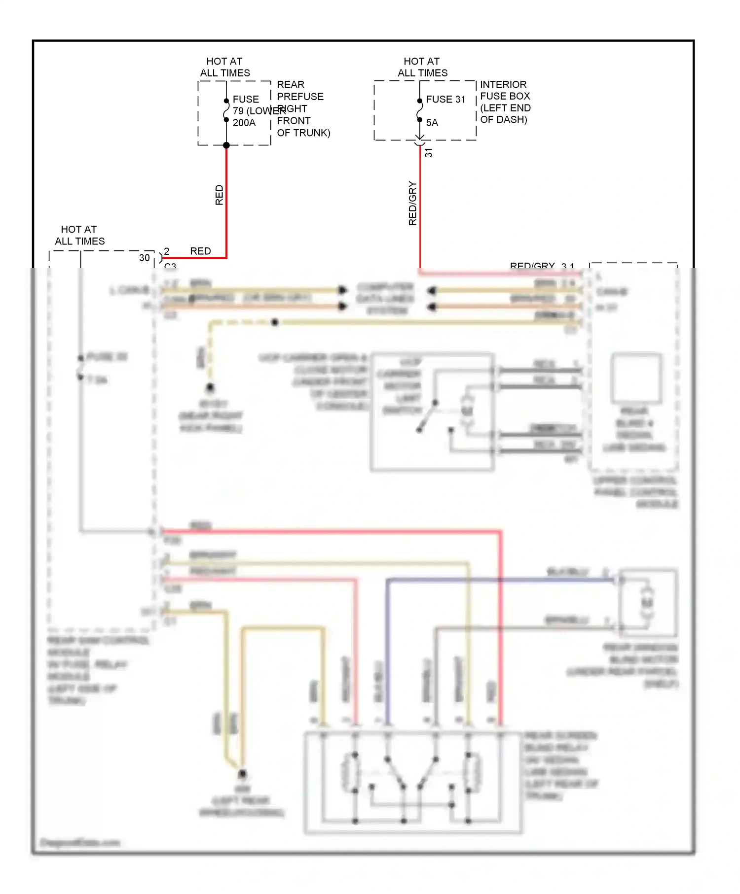 Wiring diagram upper control panel control module for Mercedes-Benz E-class W211/S211 facelift (2006-2009) (6 of 7)