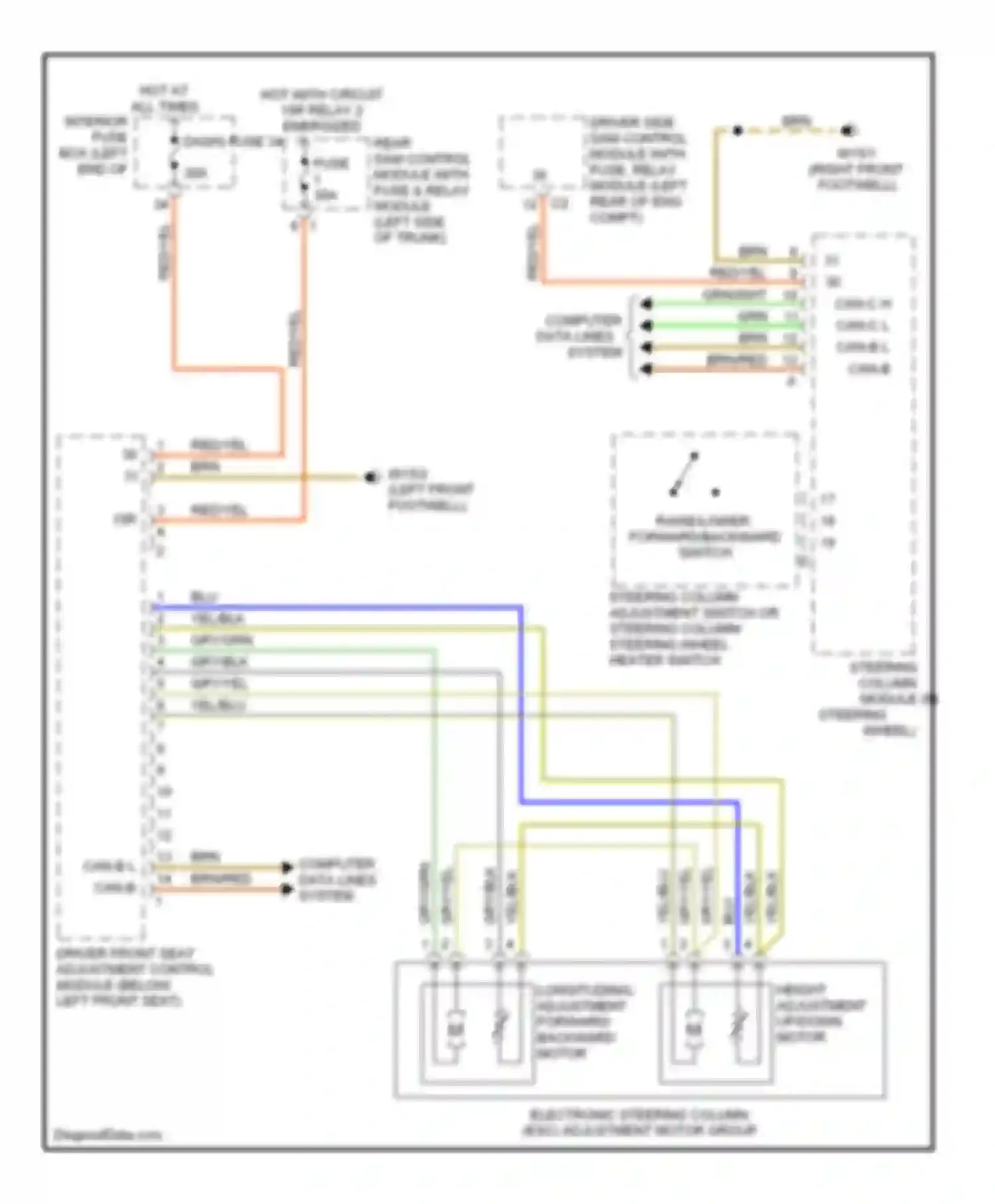 E-class Mercedes-Benz W211/S211 (2002-2006): Steering column memory circuit, early production