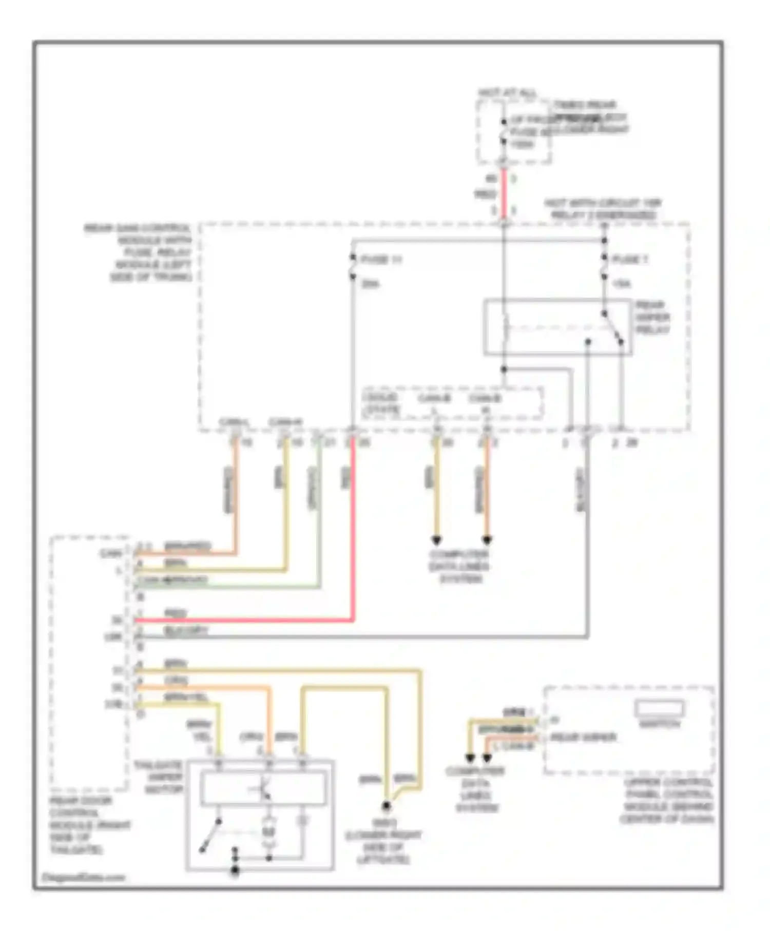 E-class Mercedes-Benz W211/S211 (2002-2006): Rear wiper circuit, wagon